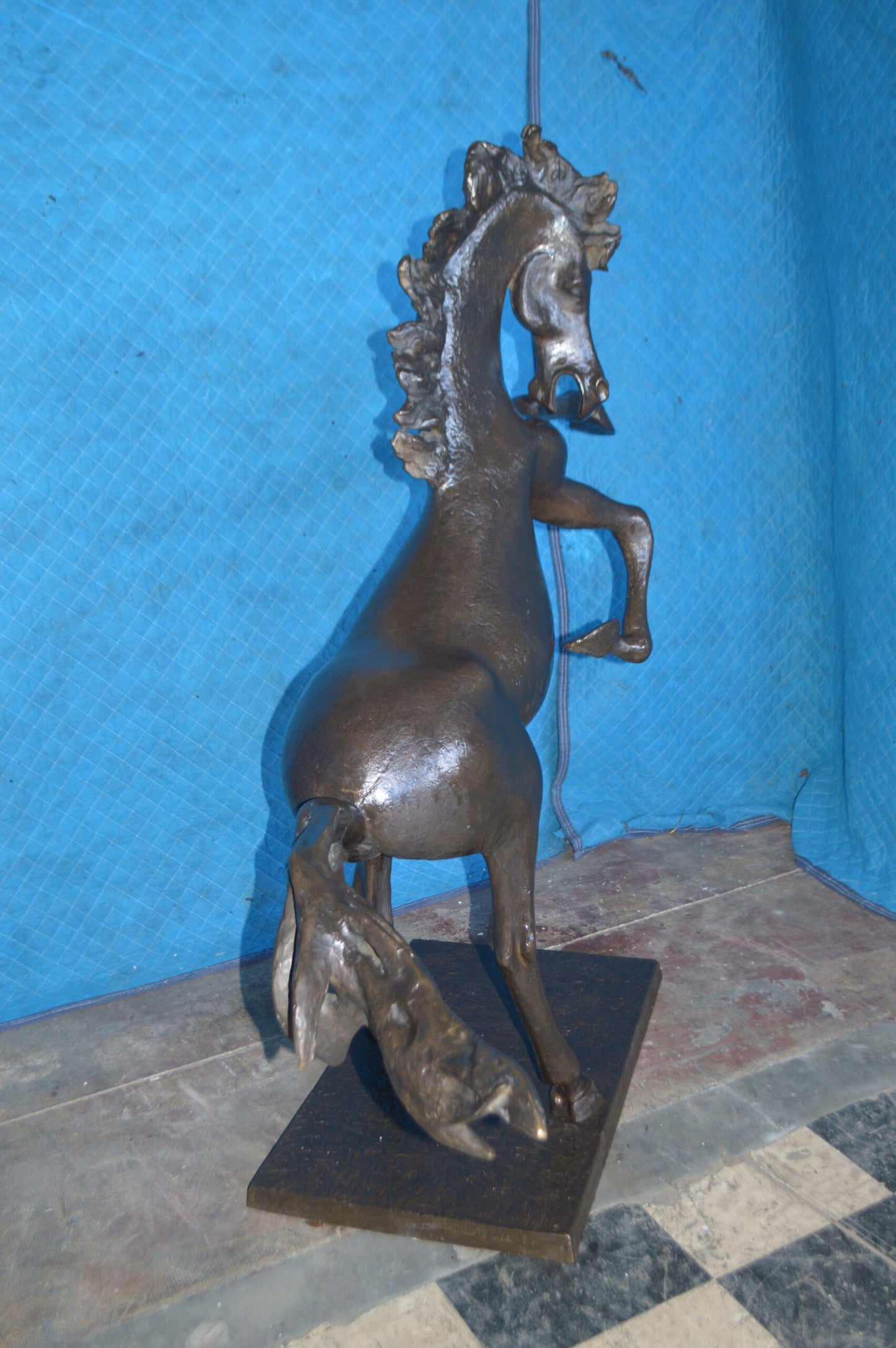Original 6 of 8 Horse Statue by Attilio de Luca - Size: 74"L x 19"W x 45"H.