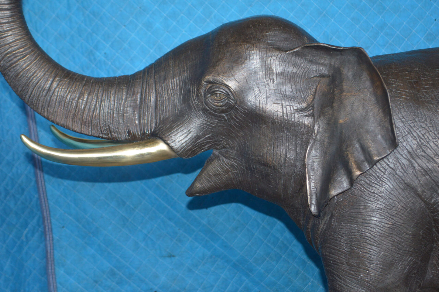 Pair of large Elephants bronze statue - fountain - Size: 55"L x 17"W x 53"H.