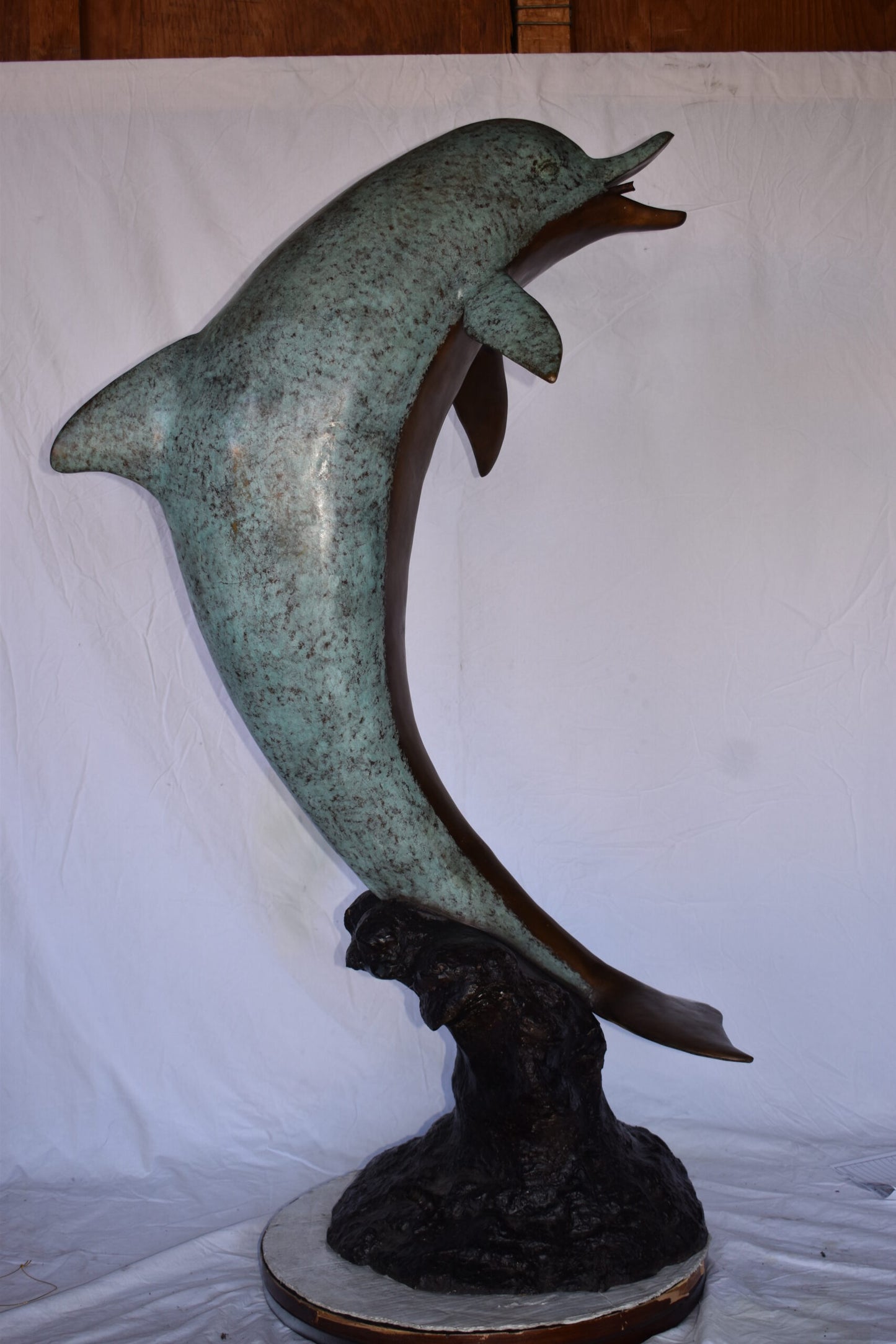 Dolphin Jumping of The Water Bronze State Fountain Size: 23" x 33" x 60"H