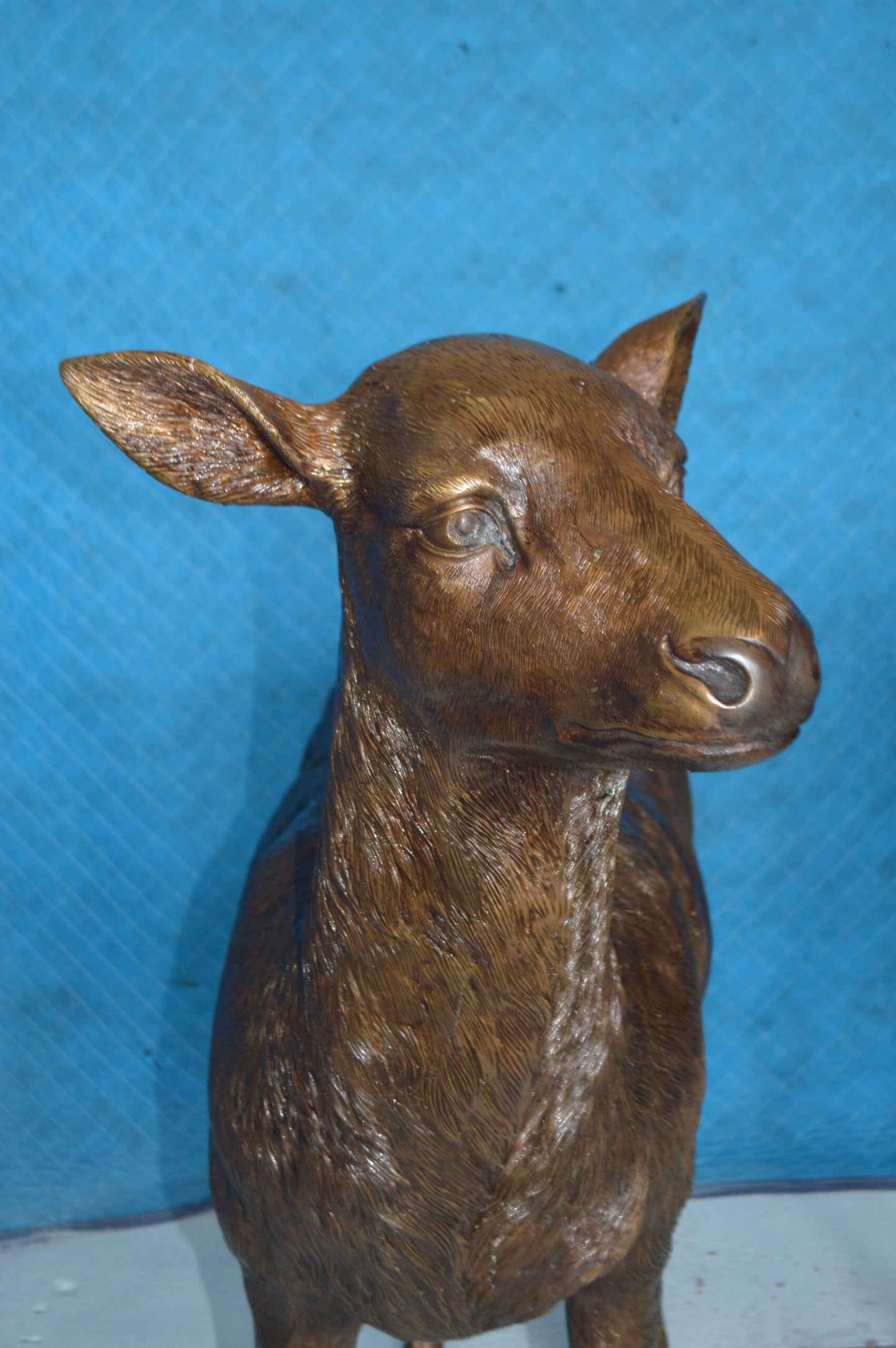 Pair of standing Deers bronze statues - Size: 48"L x 45"W x 65"H.