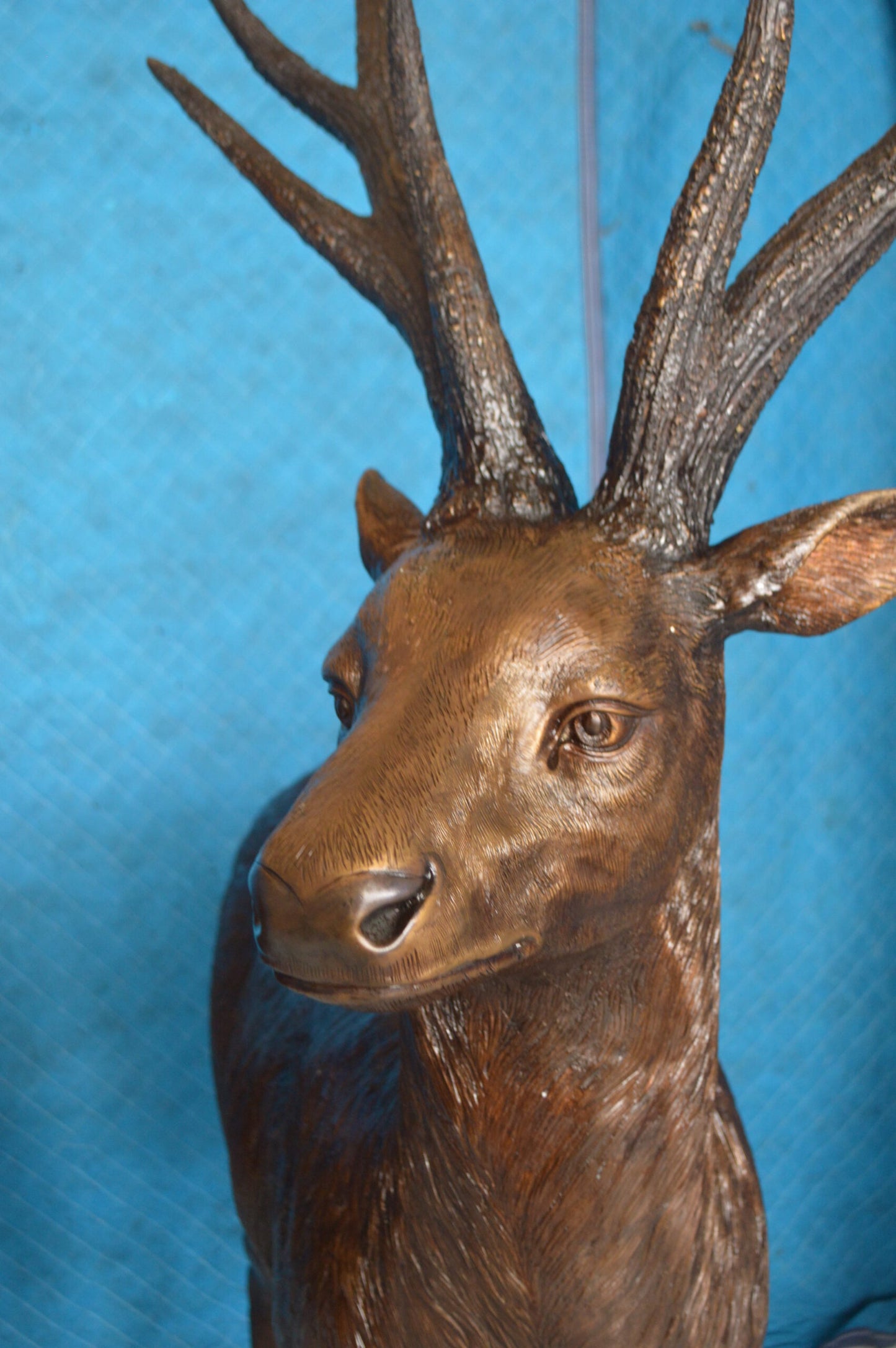 Pair of standing Deers bronze statues - Size: 48"L x 45"W x 65"H.