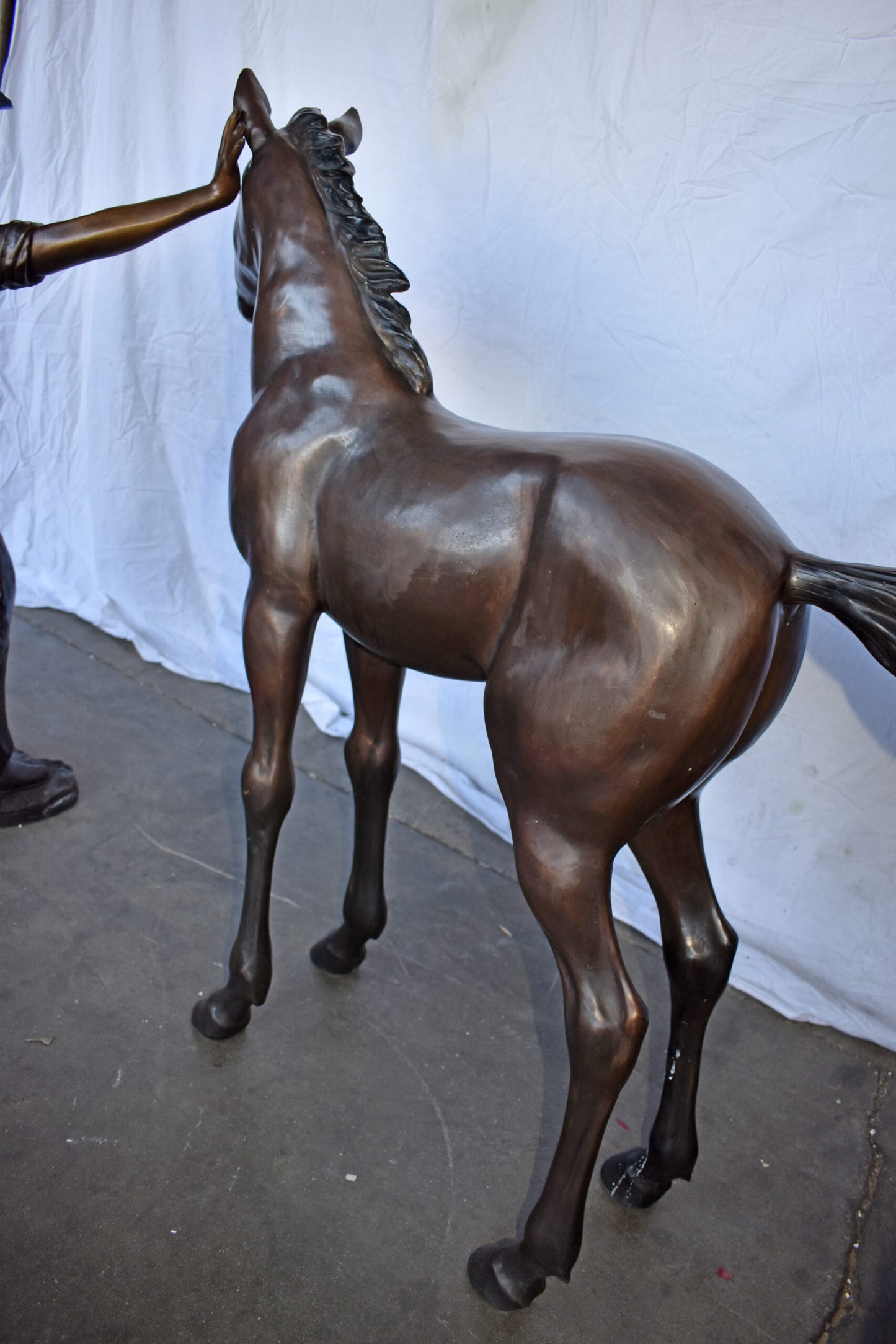 A Young Cowgirl with A Young Horse Bronze Statue Size: 60" x 30" x 44"H