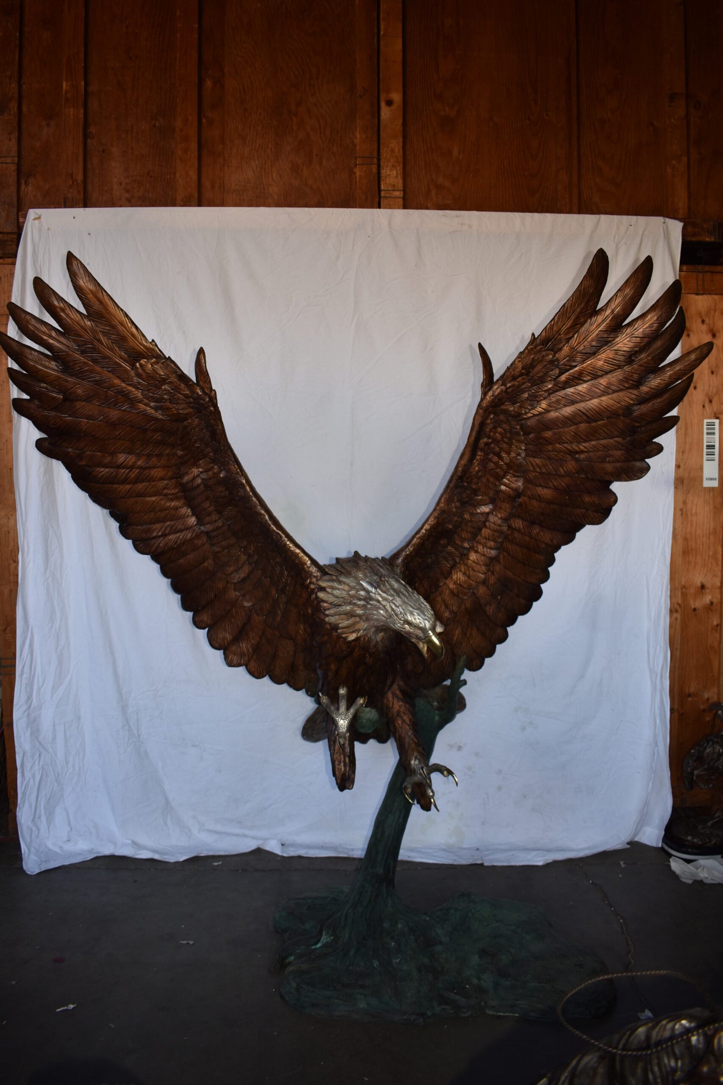 Giant Eagle Catching His Prey in Action Bronze Statue Size: 84" x 40" x 84"H