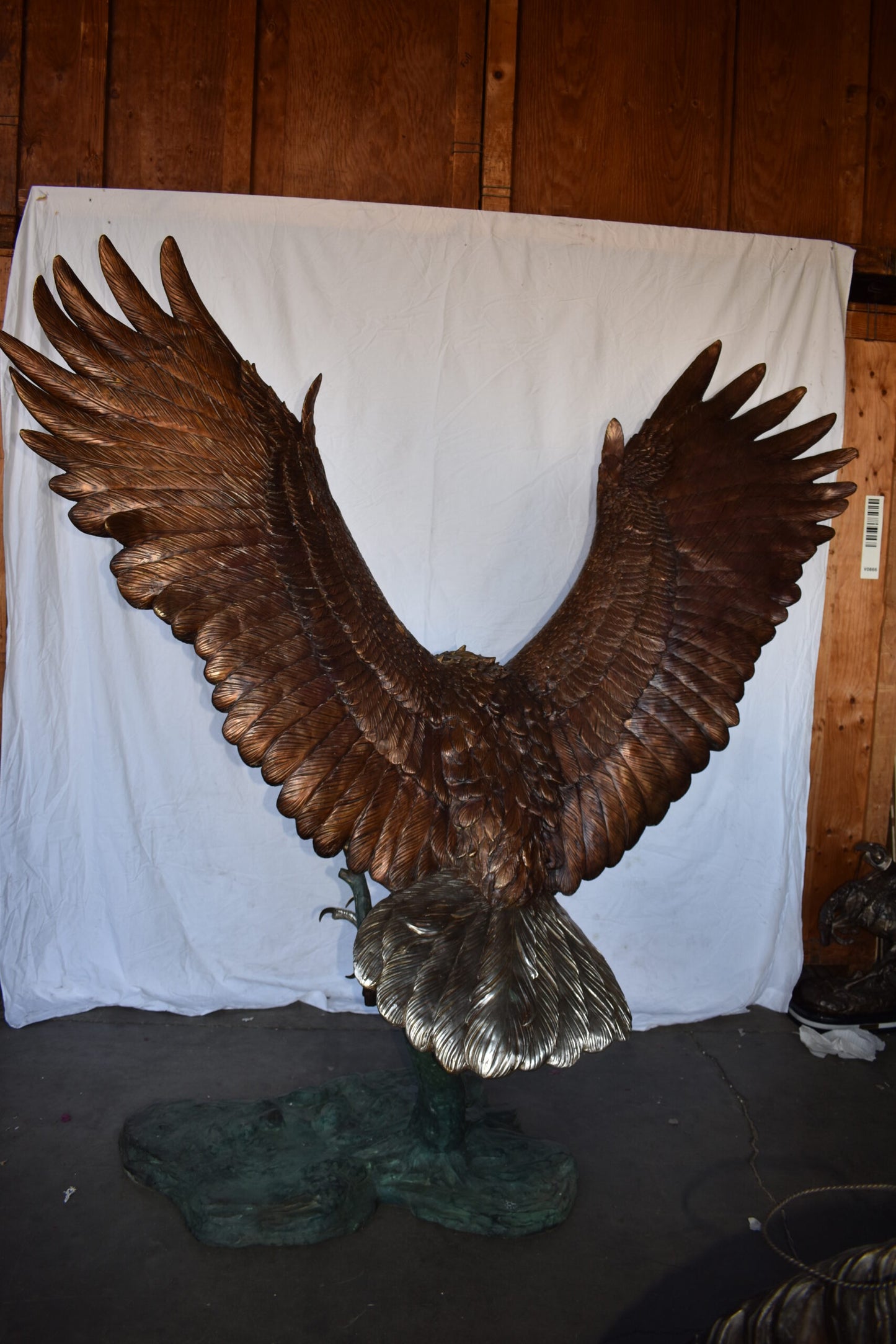 Giant Eagle Catching His Prey in Action Bronze Statue Size: 84" x 40" x 84"H