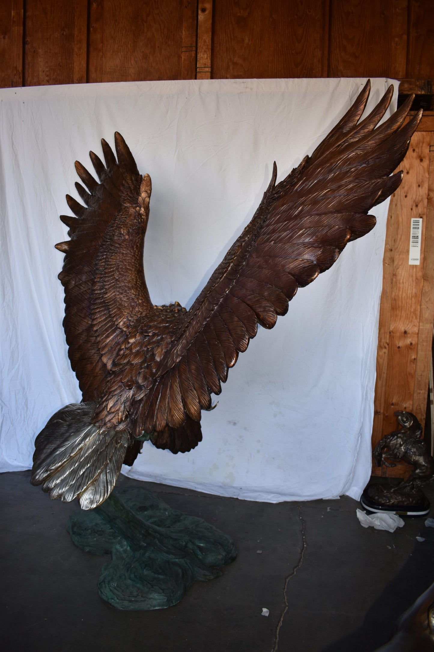 Giant Eagle Catching His Prey in Action Bronze Statue Size: 84" x 40" x 84"H