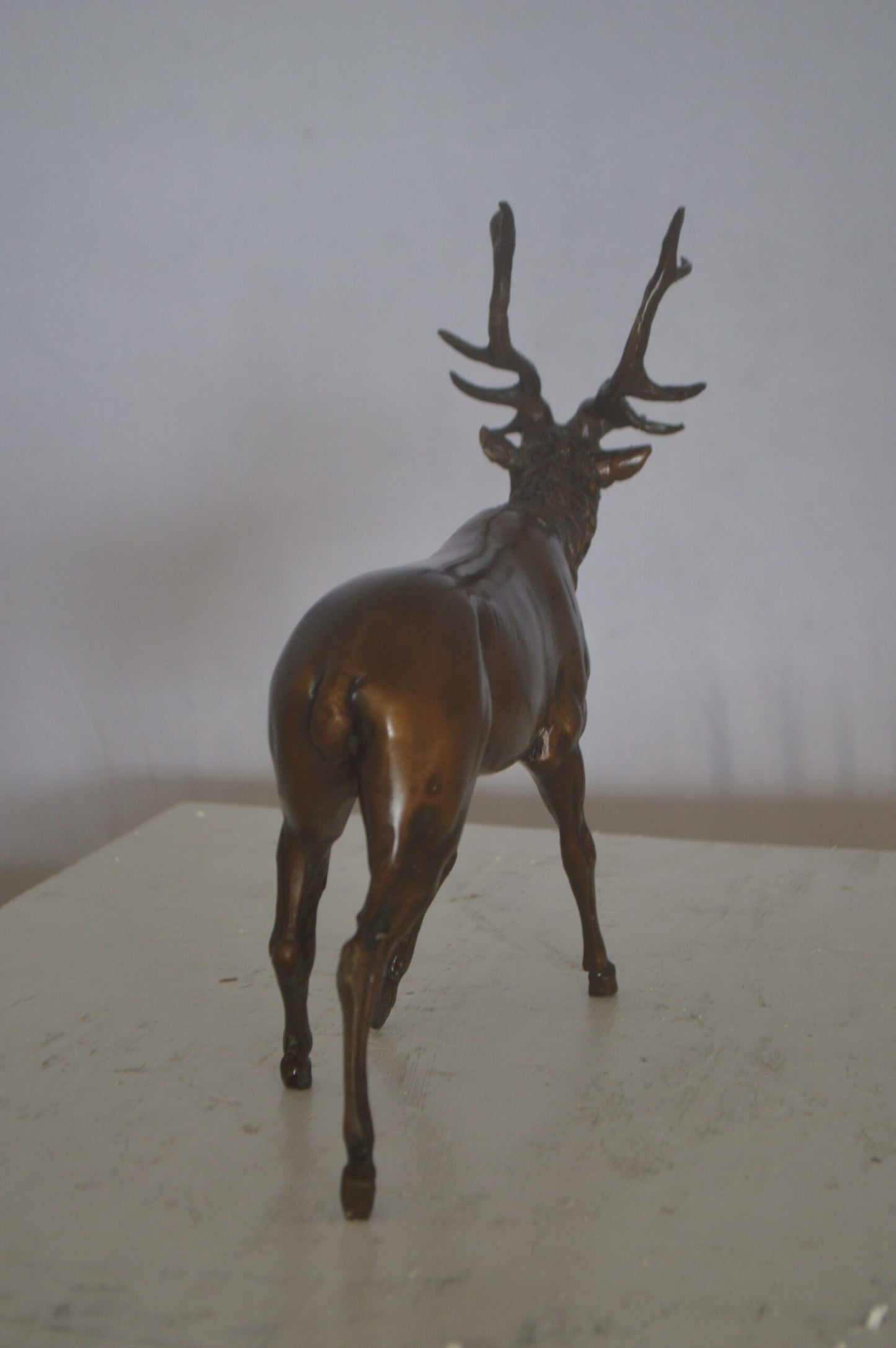 Running Deer Bronze Statue - Size: 15"L x 4"W x 13"H.