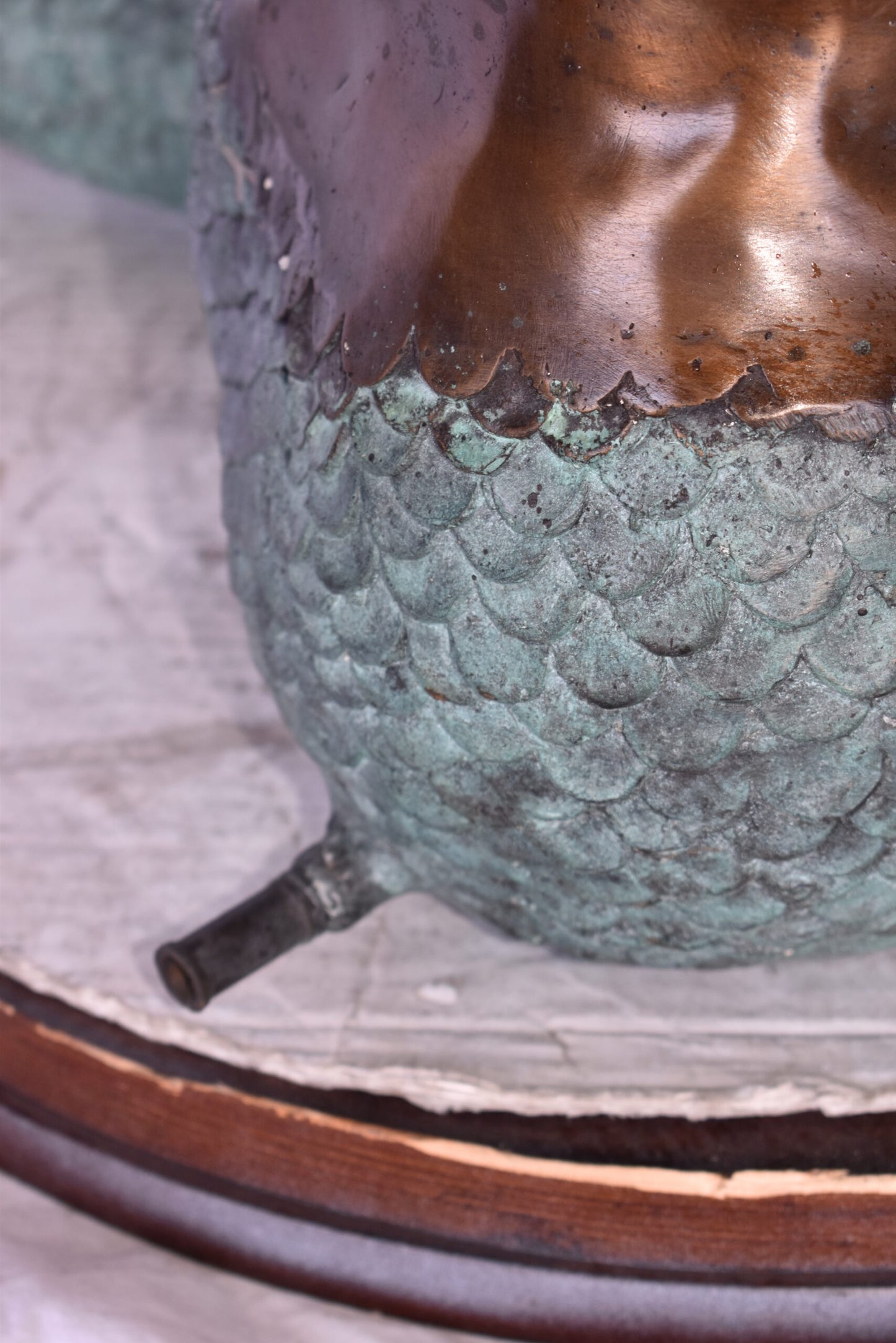 Sitting Mermaid Holding A Shell Bronze Statue Fountain Art Nude Size: 21" x 31" x 28"H