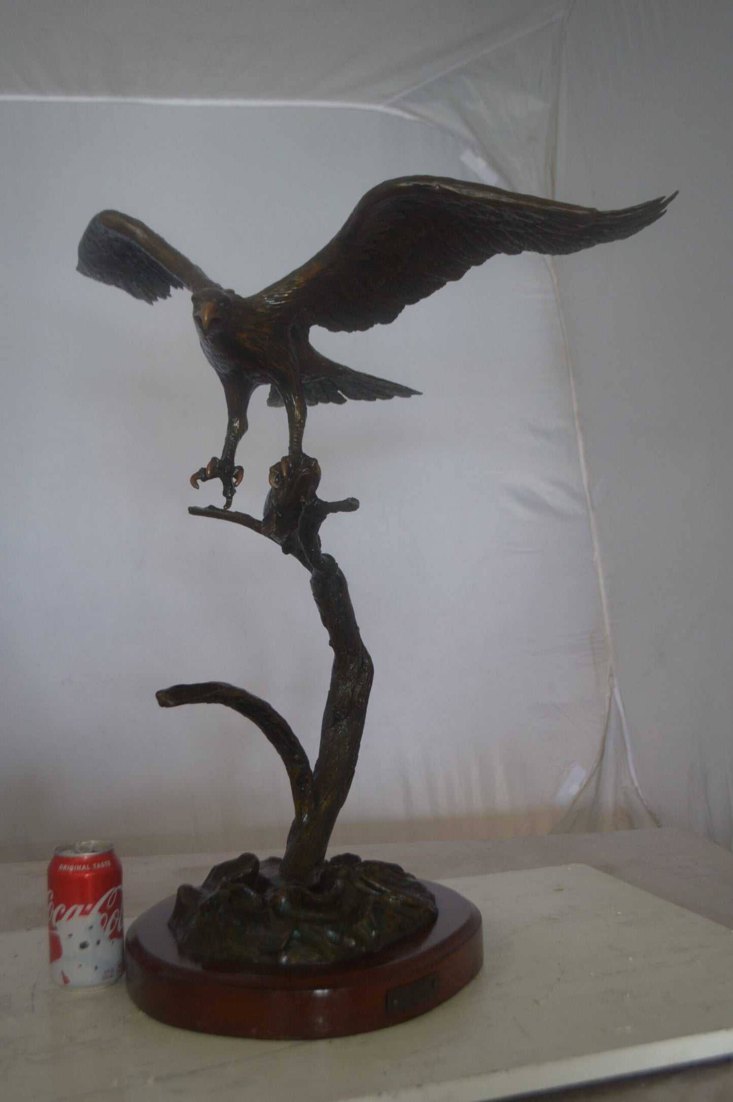 Osprey Eagle Bronze Statue by Carl Wagner  -  Size: 28"L x 14"W x 28"H.