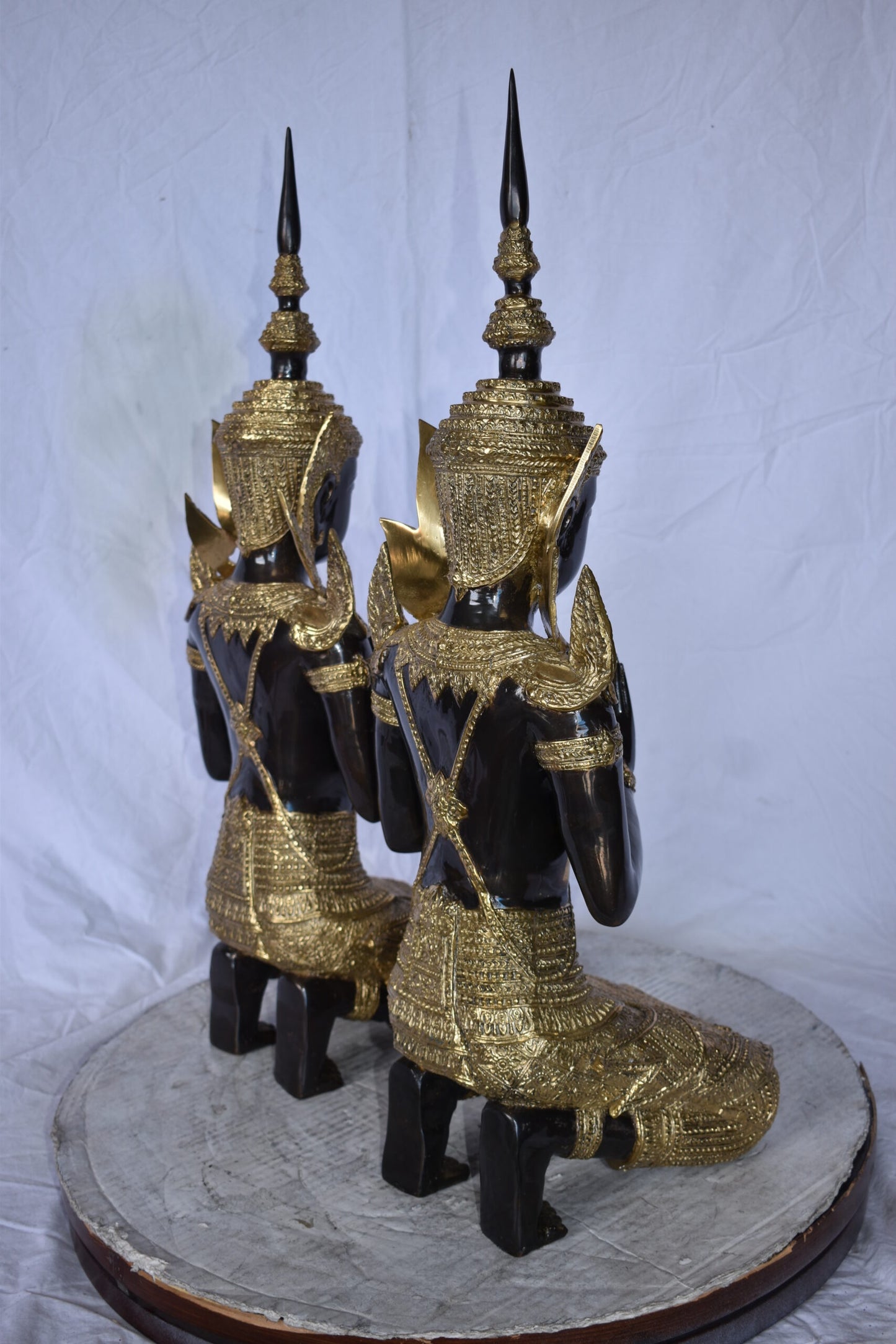 Thepphanom Made of Bronze with gold finish statue Size: 9" x 10" x 29"H