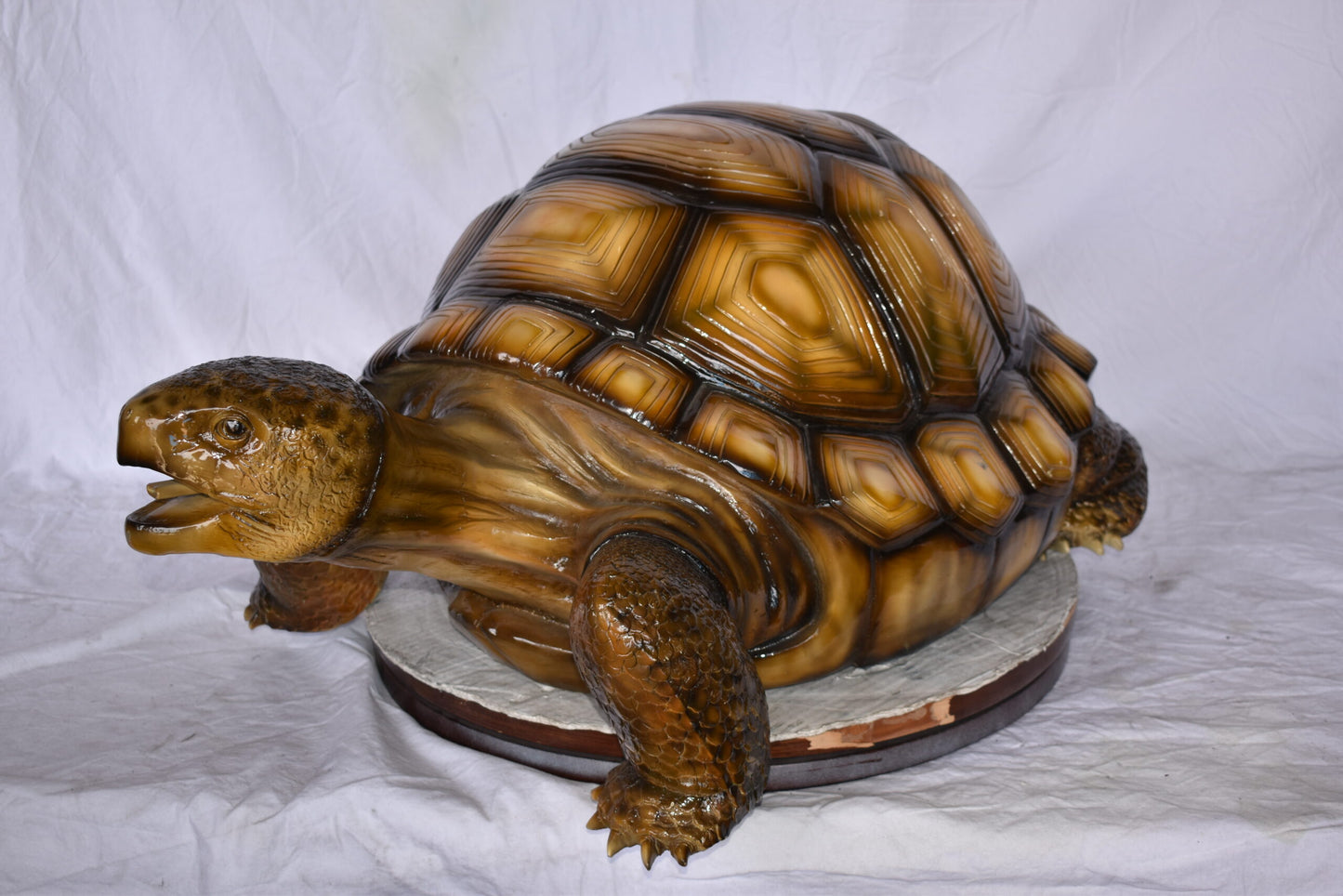 Giant Tortoise Turtle Fountain Light Brown Finish Bronze Statue 24"x 38" x 16"H