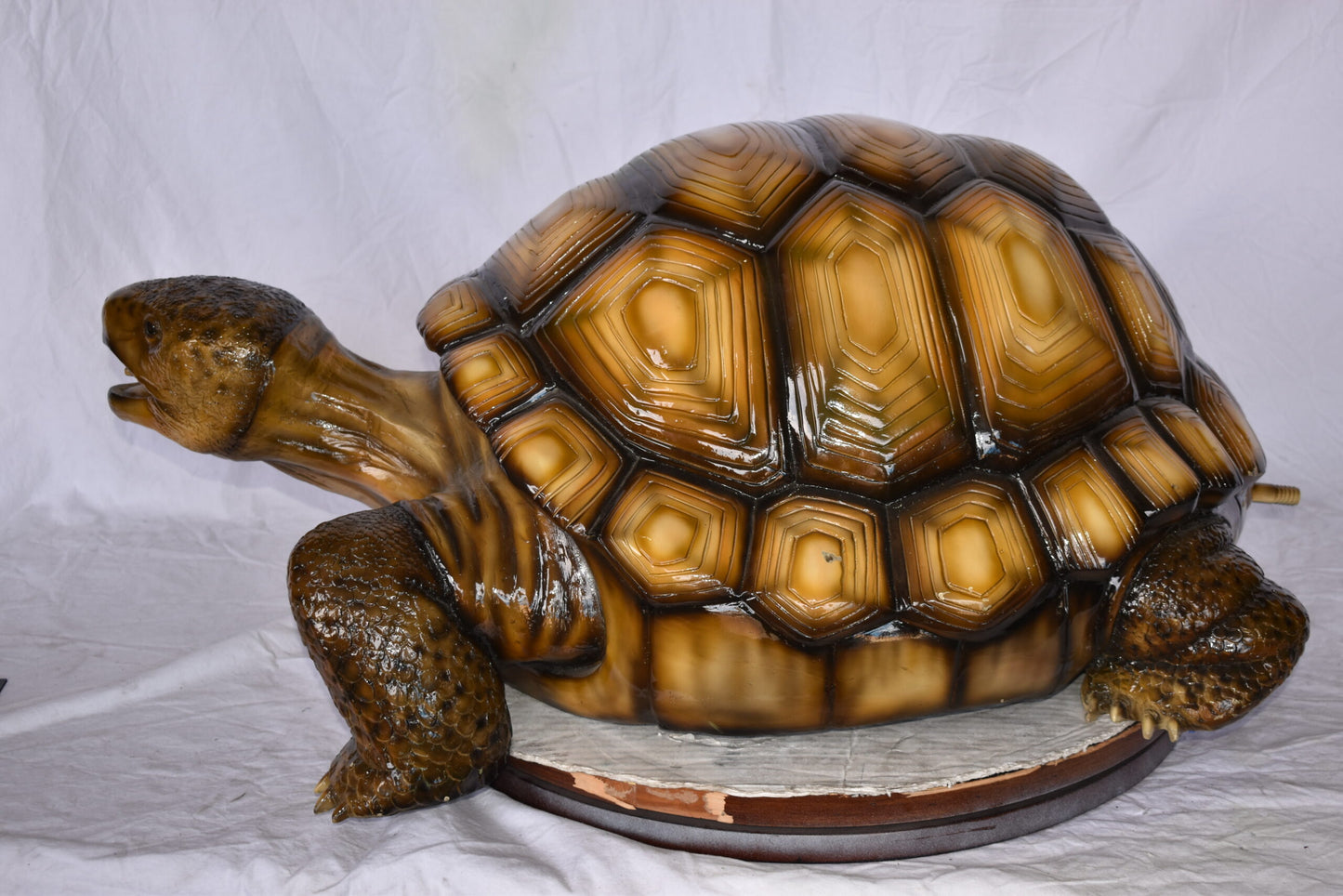 Giant Tortoise Turtle Fountain Light Brown Finish Bronze Statue 24"x 38" x 16"H