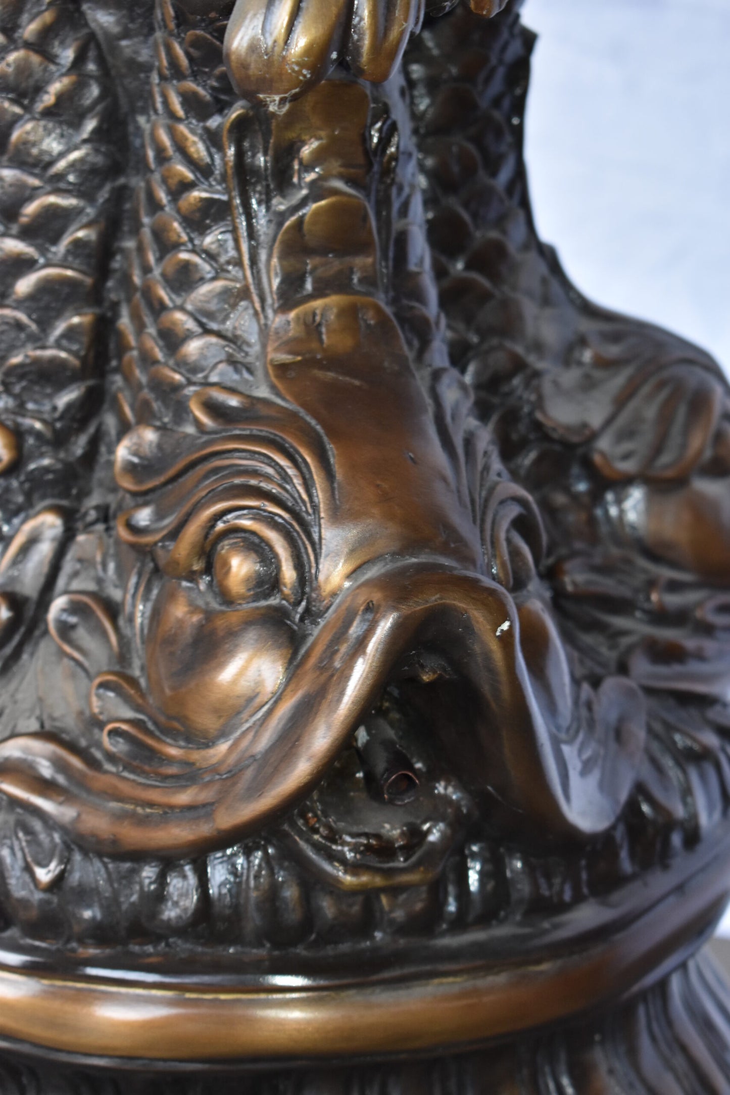 Impressive Large Cupid Fountain Made of Bronze Statue Size: 32" x 28" x 61"H