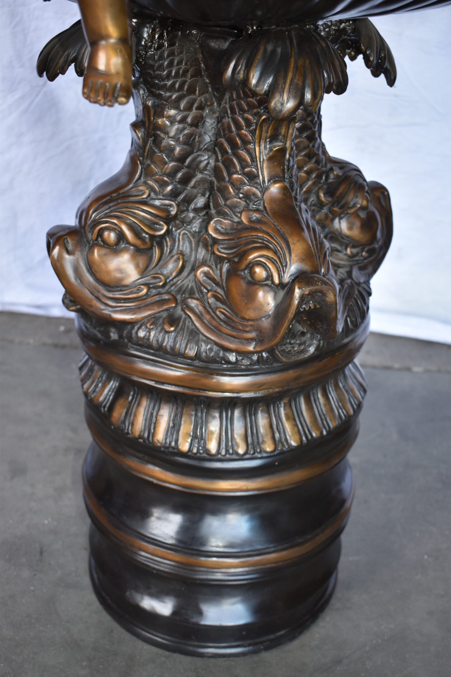 Impressive Large Cupid Fountain Made of Bronze Statue Size: 32" x 28" x 61"H