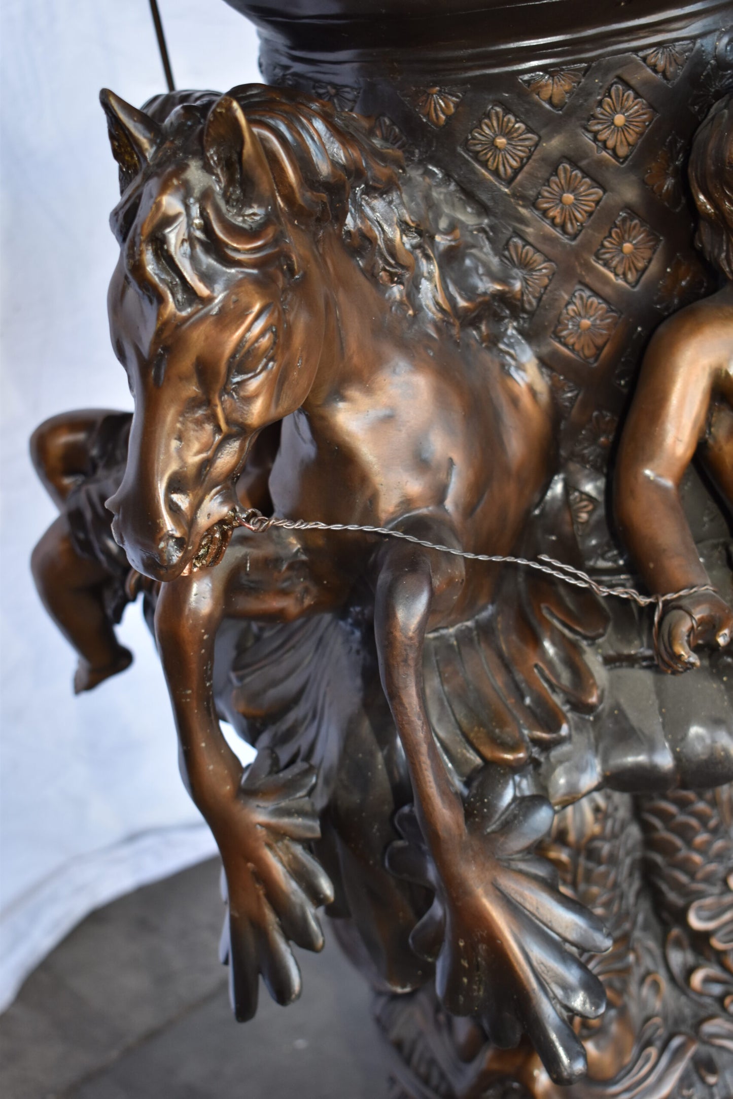 Impressive Large Cupid Fountain Made of Bronze Statue Size: 32" x 28" x 61"H