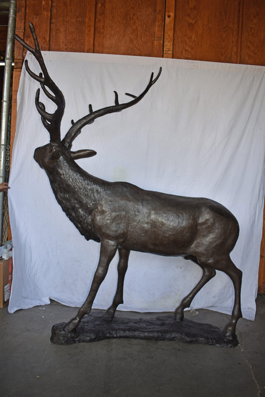 Lifesize And Incredibly Detailed Reindeer Bronze Statue Size: 75" x 50" x 85"H
