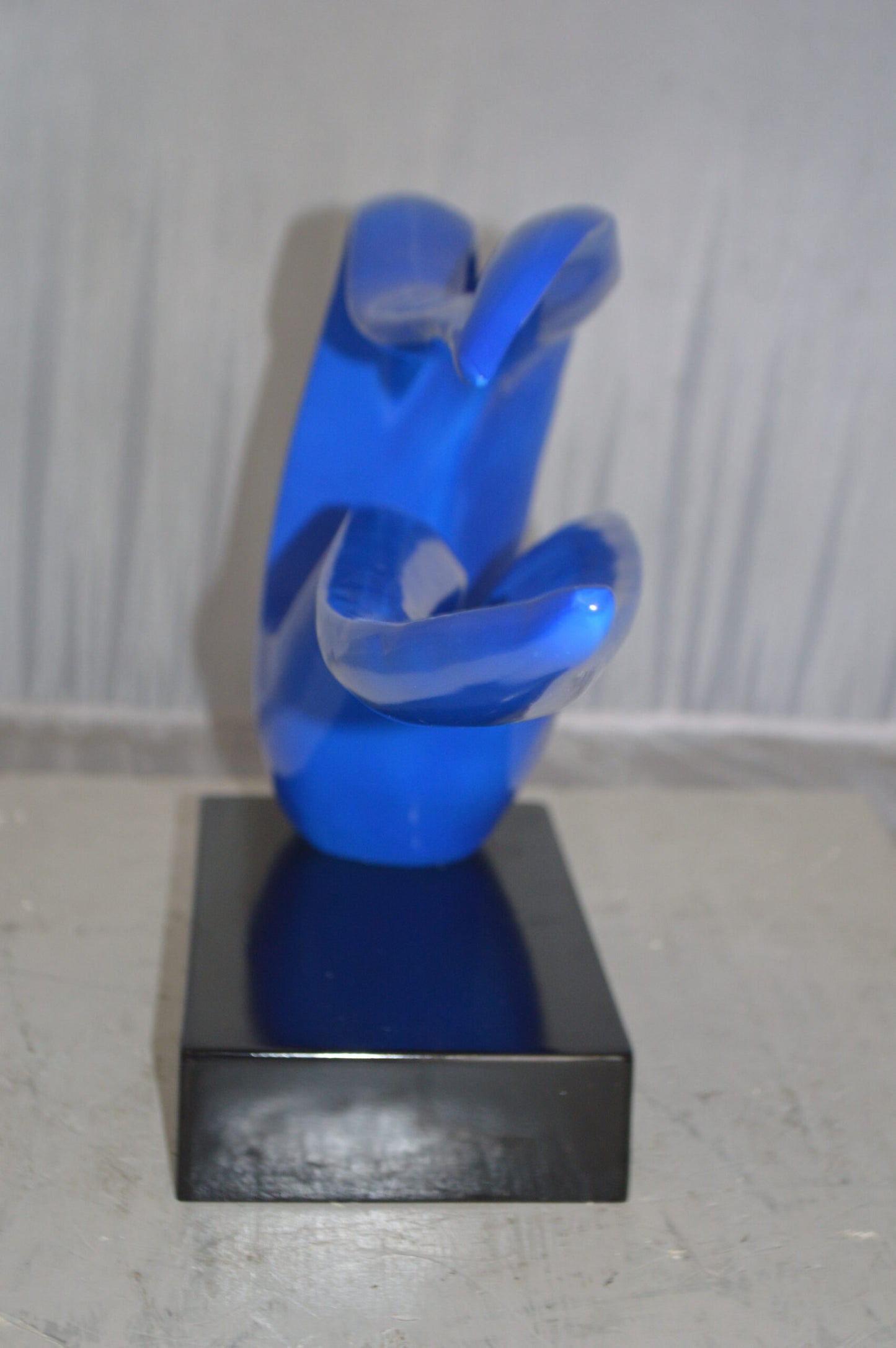 Modern Art Blue Ribbon Resin Statue - Size: 25"L x 6"W x 13"H.