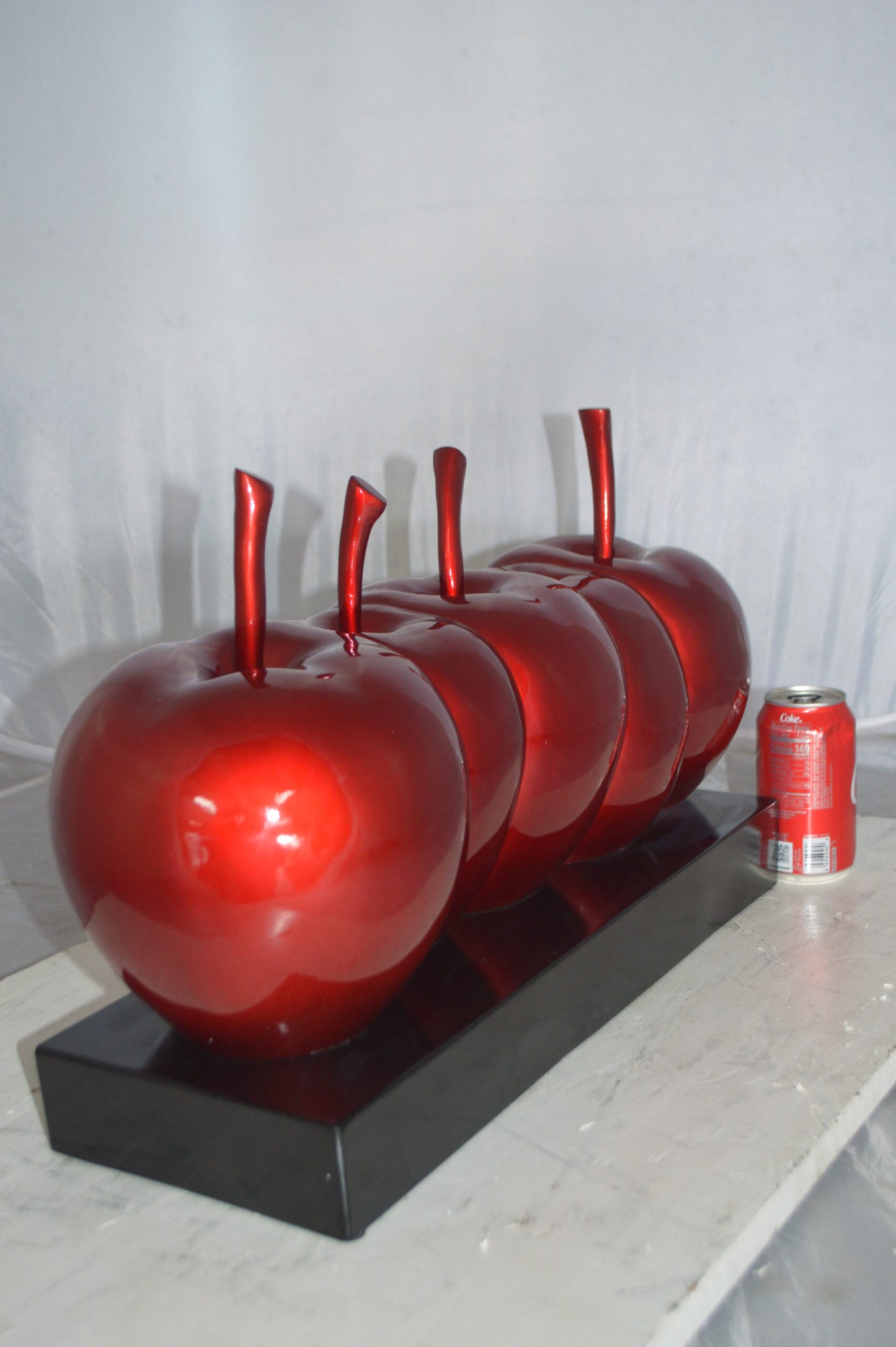 Modern Art Red Apples Resin Statue - Size: 22"L x 8"W x 13"H.