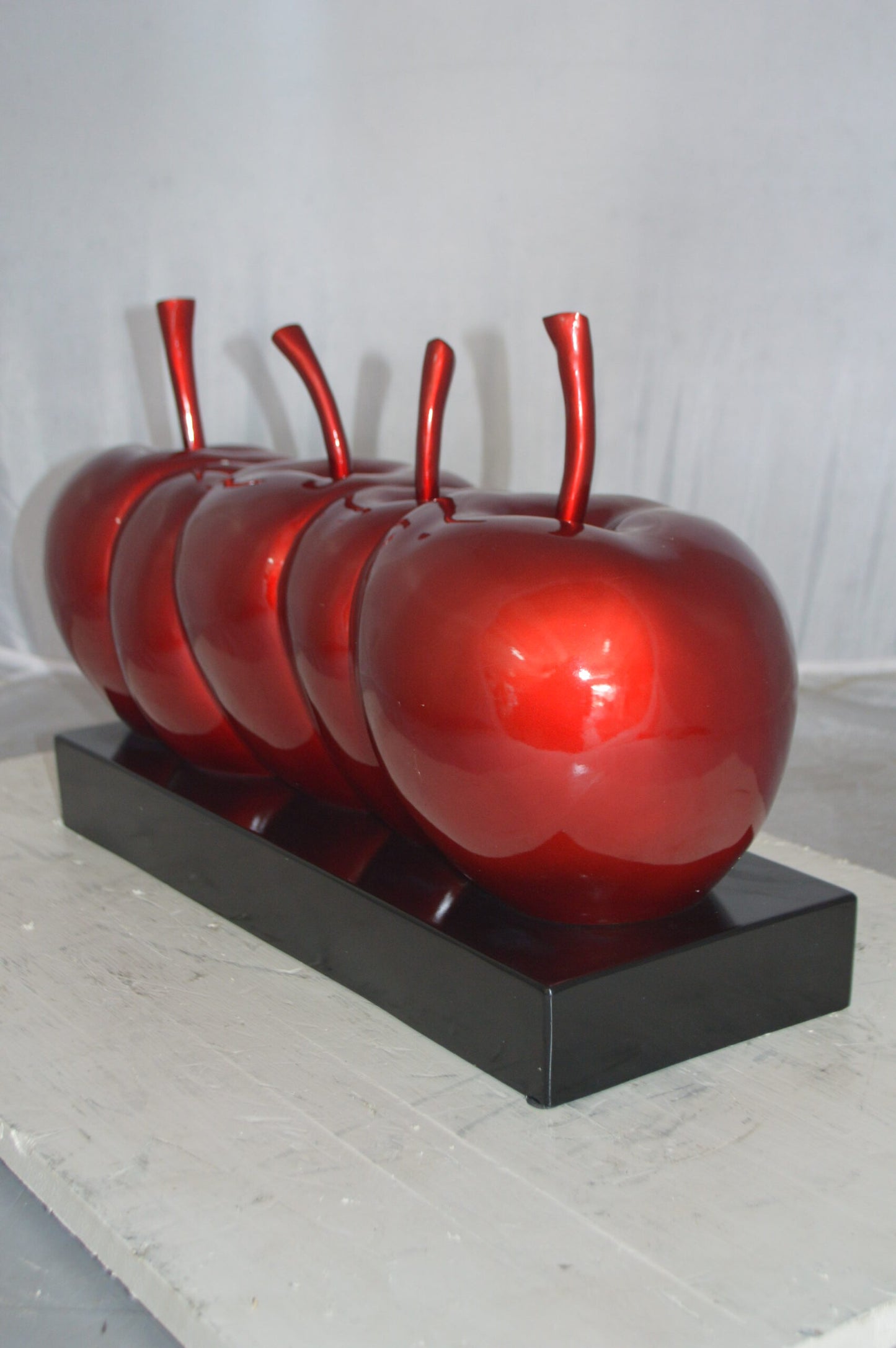 Modern Art Red Apples Resin Statue - Size: 22"L x 8"W x 13"H.