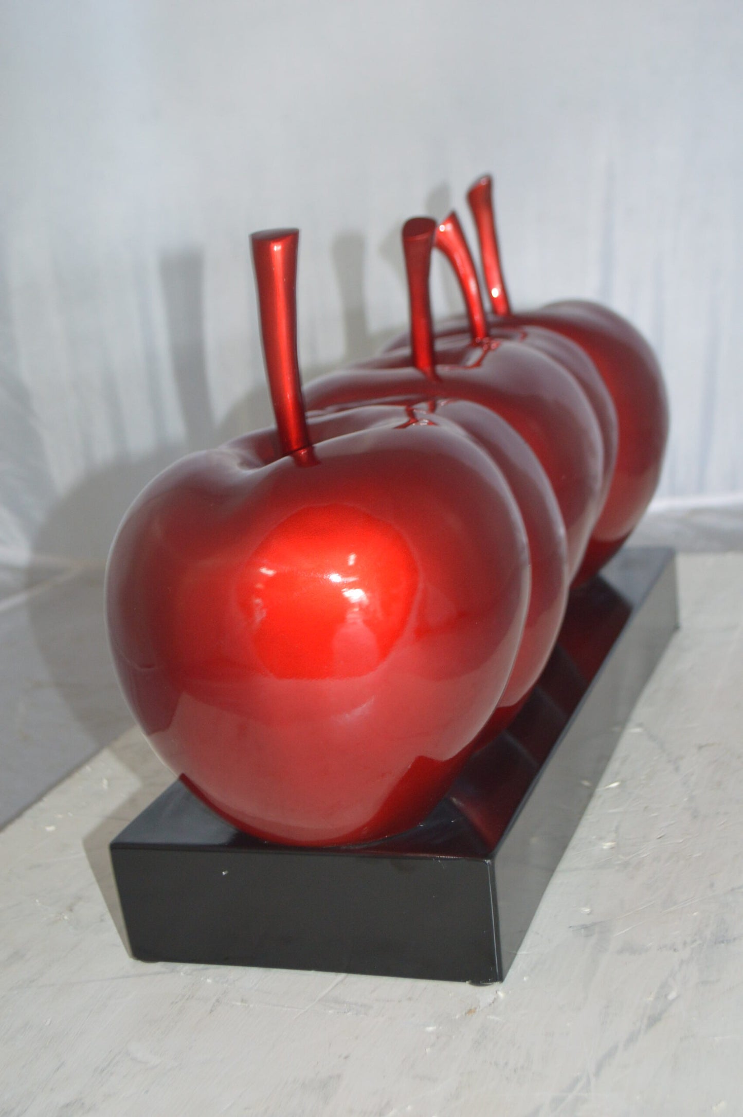Modern Art Red Apples Resin Statue - Size: 22"L x 8"W x 13"H.