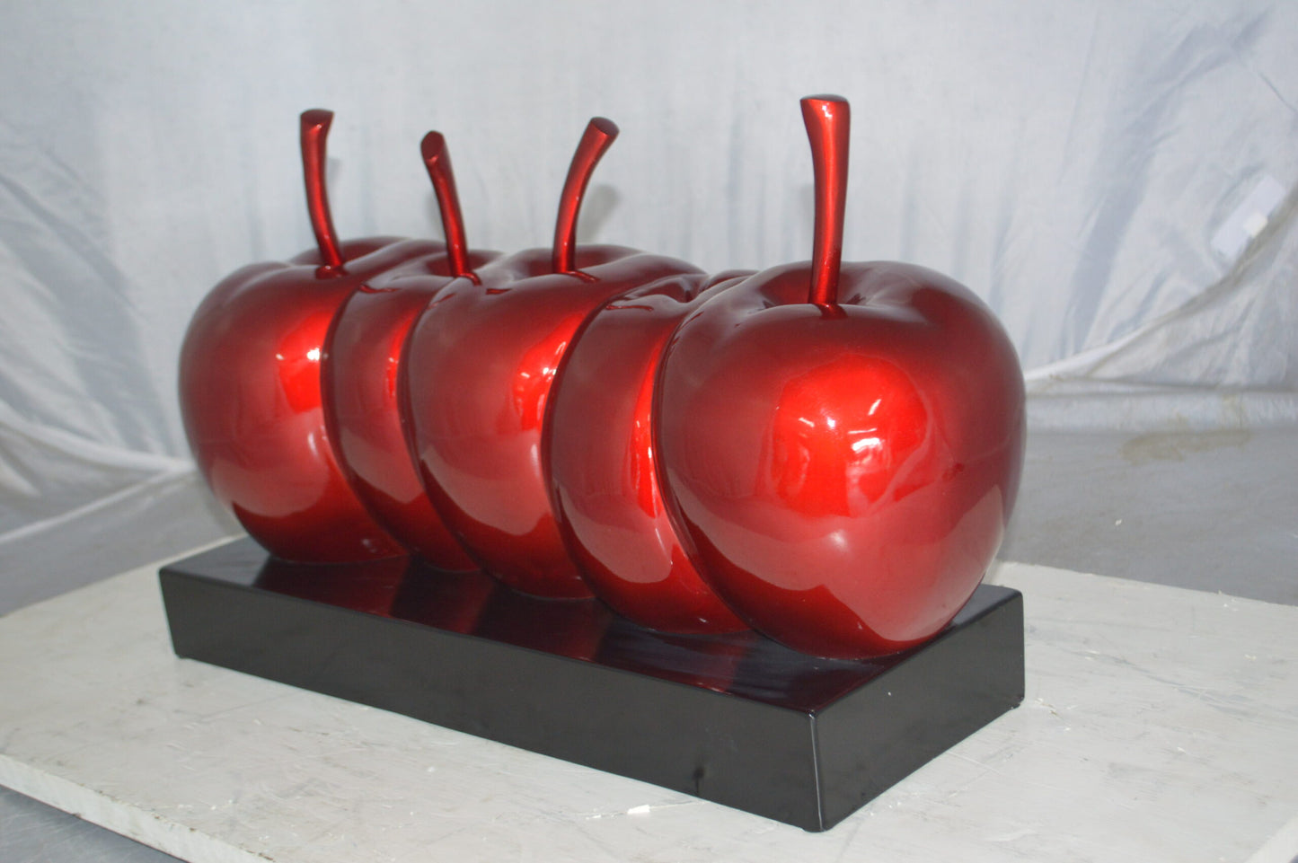 Modern Art Red Apples Resin Statue - Size: 22"L x 8"W x 13"H.