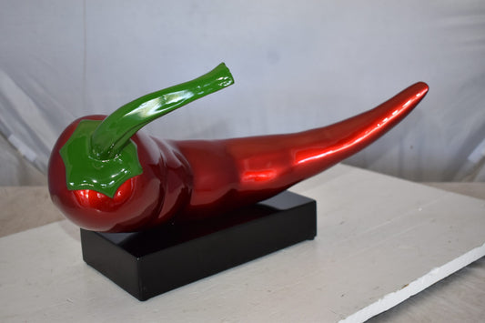 Big Red Chili Pepper Made of Resin Statue Size: 20" x 13" x 11"H