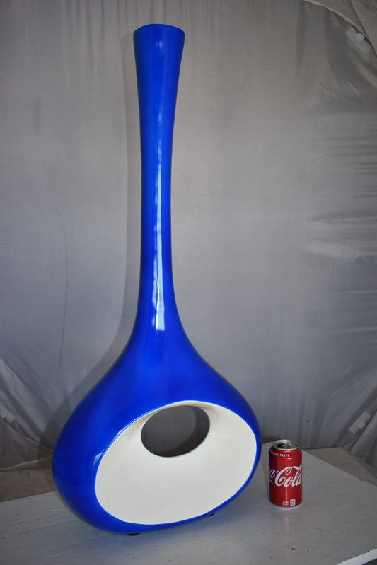 Modern Tall Blue and White Vase Made of Resin Size: 37" x 14" x 19"H