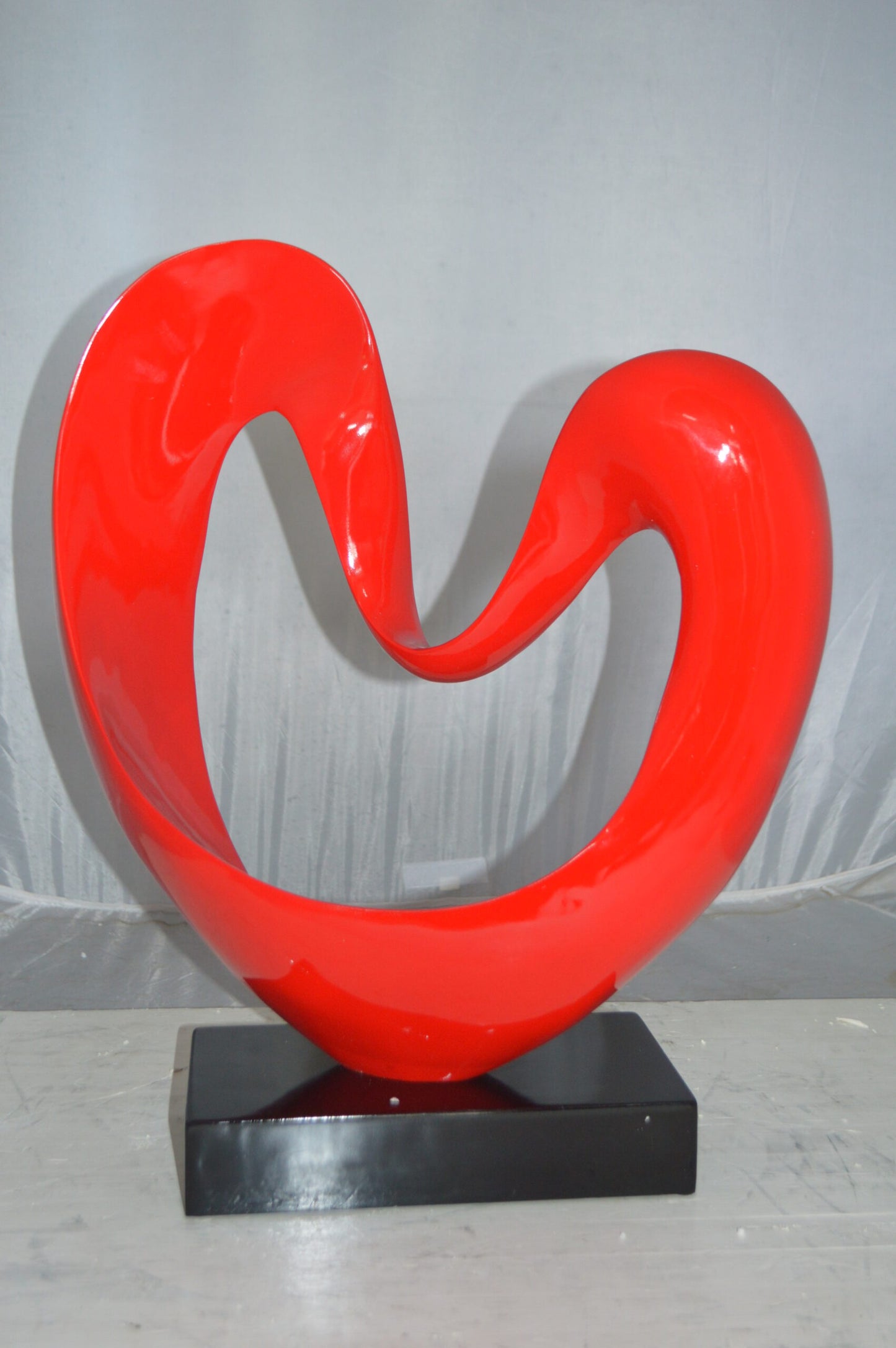 Modern Art Red Love Statue Made of Resin - Size: 19"L x 6"W x 22"H.