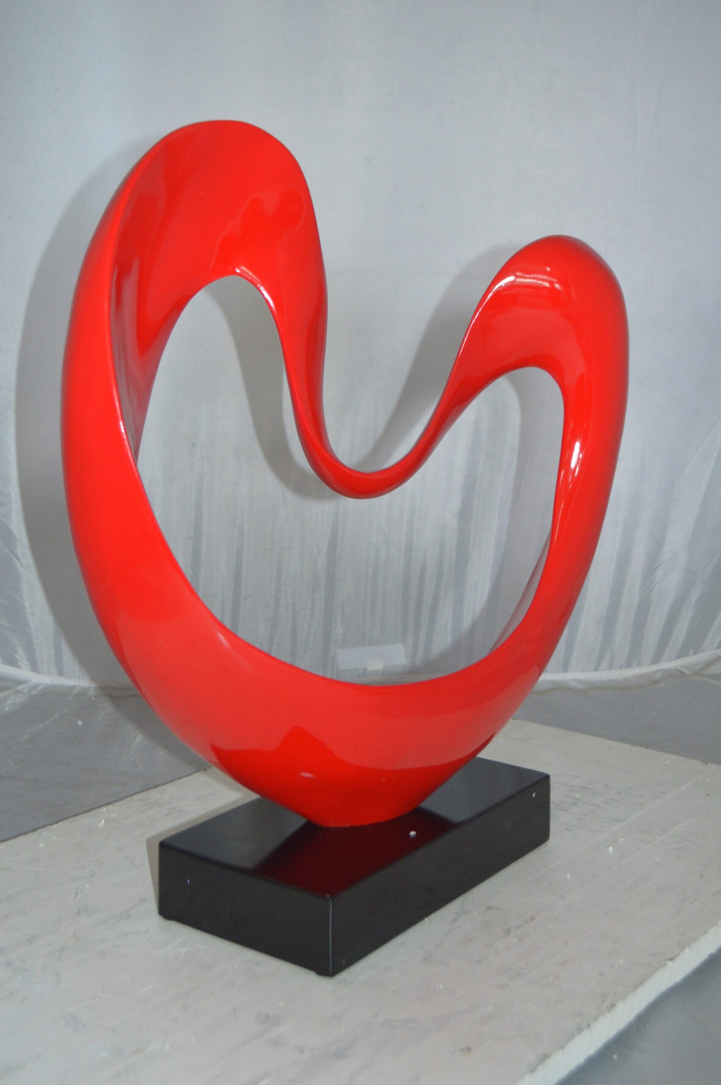 Modern Art Red Love Statue Made of Resin - Size: 19"L x 6"W x 22"H.