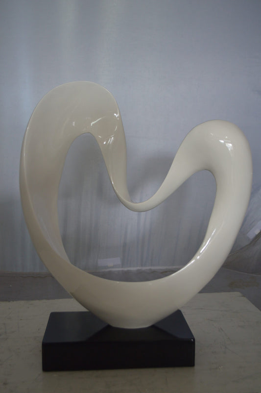 Modern Art White Love Statue Made of Resin - Size: 19"L x 6"W x 22"H.