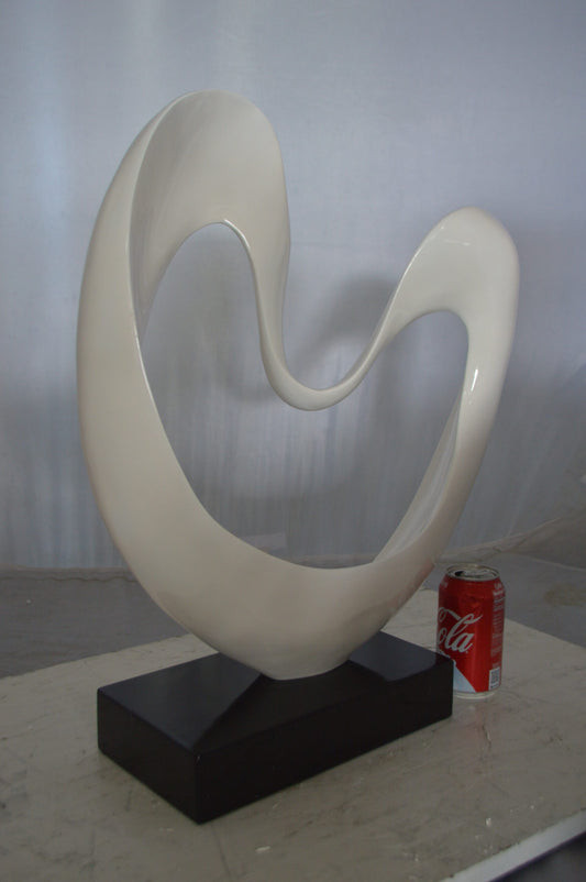 Modern Art White Love Statue Made of Resin - Size: 19"L x 6"W x 22"H.