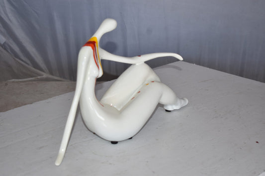 Modern Art Women on The Beach White with Paint Drops Resin Statue 14" x 4" x 8"H