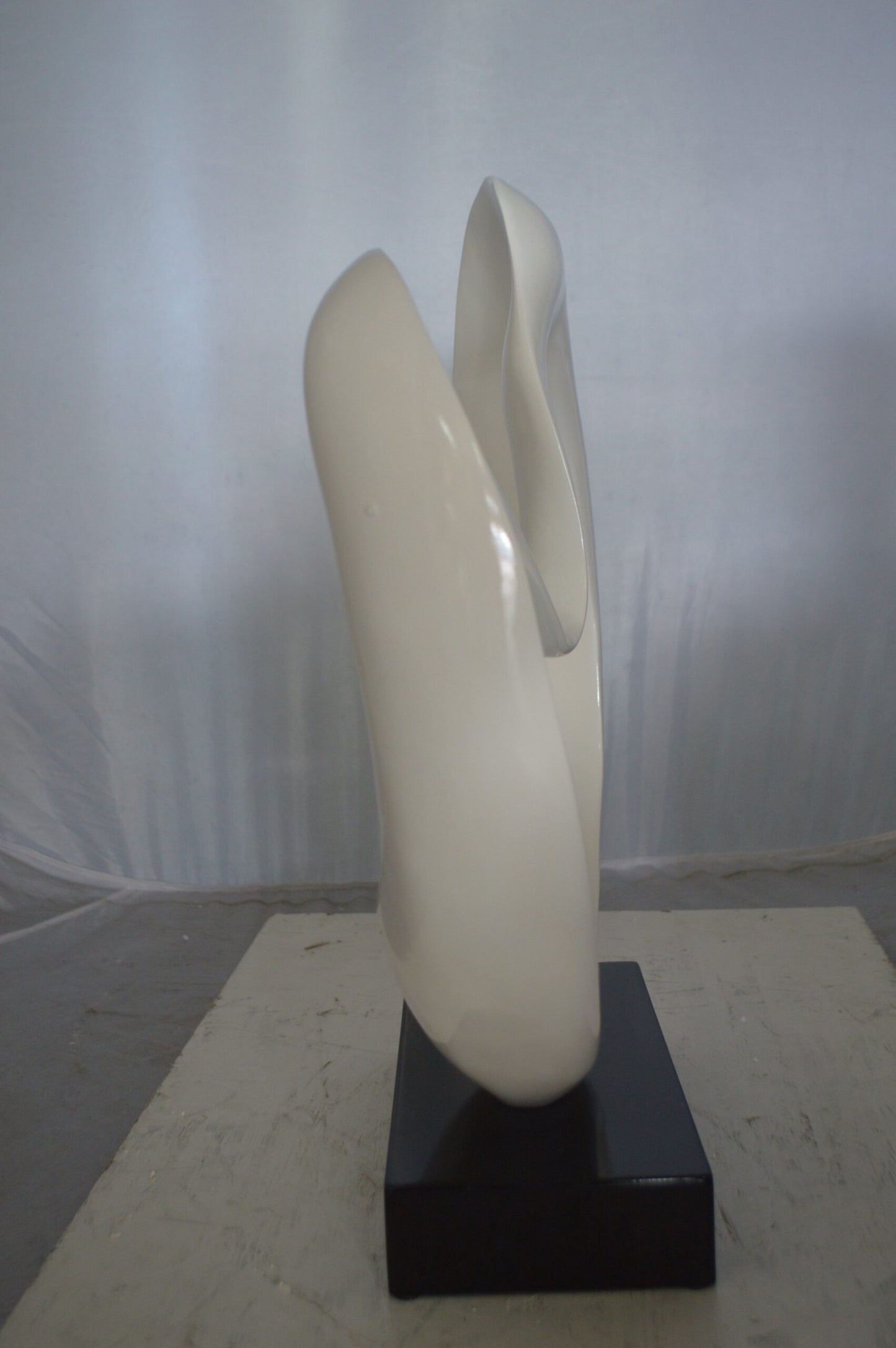 Modern Art White Love Statue Made of Resin - Size: 19"L x 6"W x 22"H.