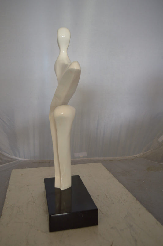 Modern Art Windy Day Resin Statue - Size: 15"L x 6"W x 24"H.