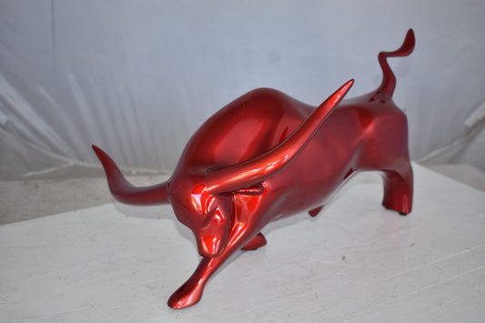 Modern Art of a Red Bull Made of Resin Statue Size: 17" x 14" x 10"H