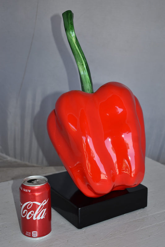 Modern Look of a Giant Red Pepper Mounted on A Base Size: 10" x 12" x 19"H