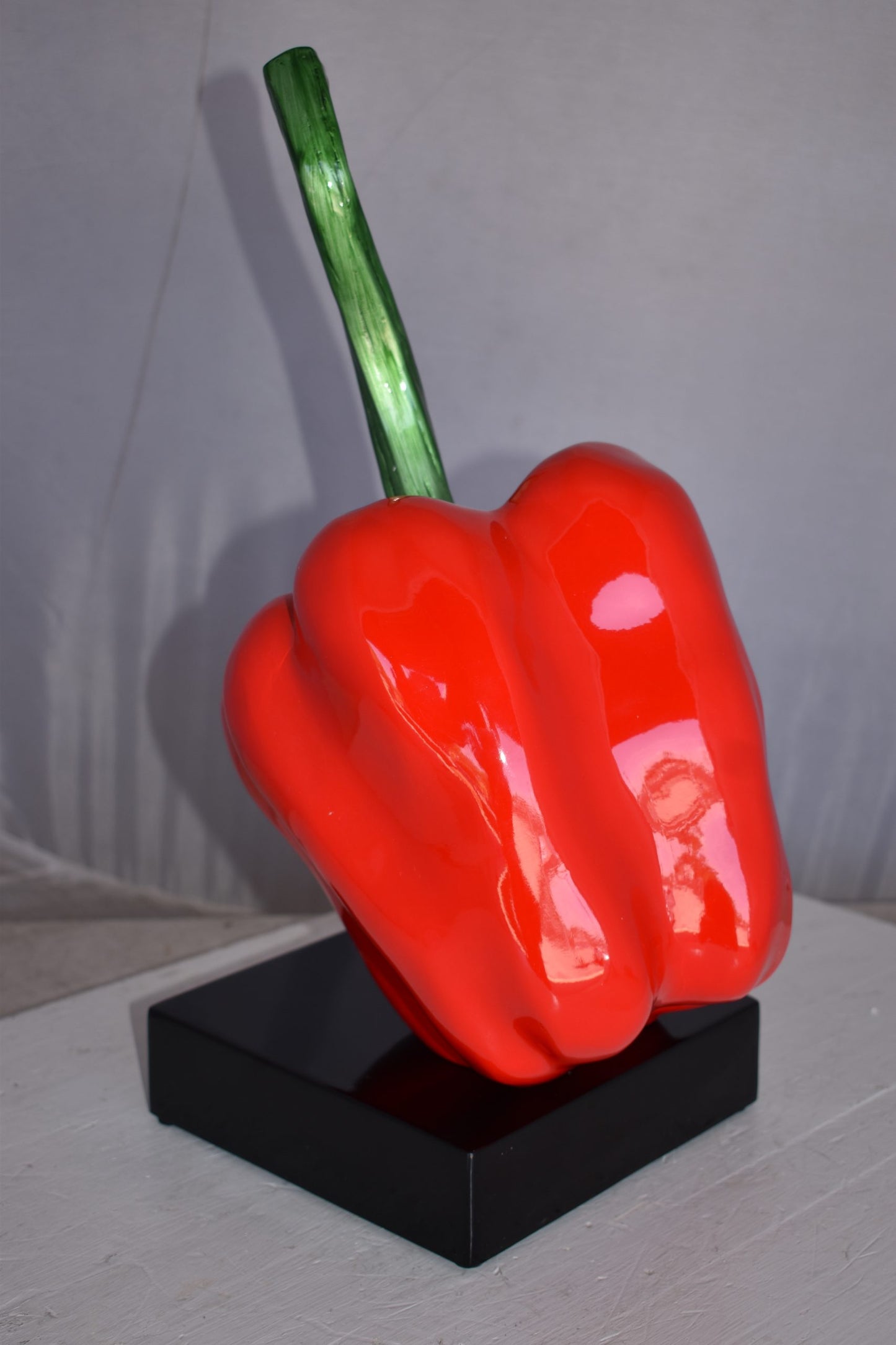 Modern Look of a Giant Red Pepper Mounted on A Base Size: 10" x 12" x 19"H