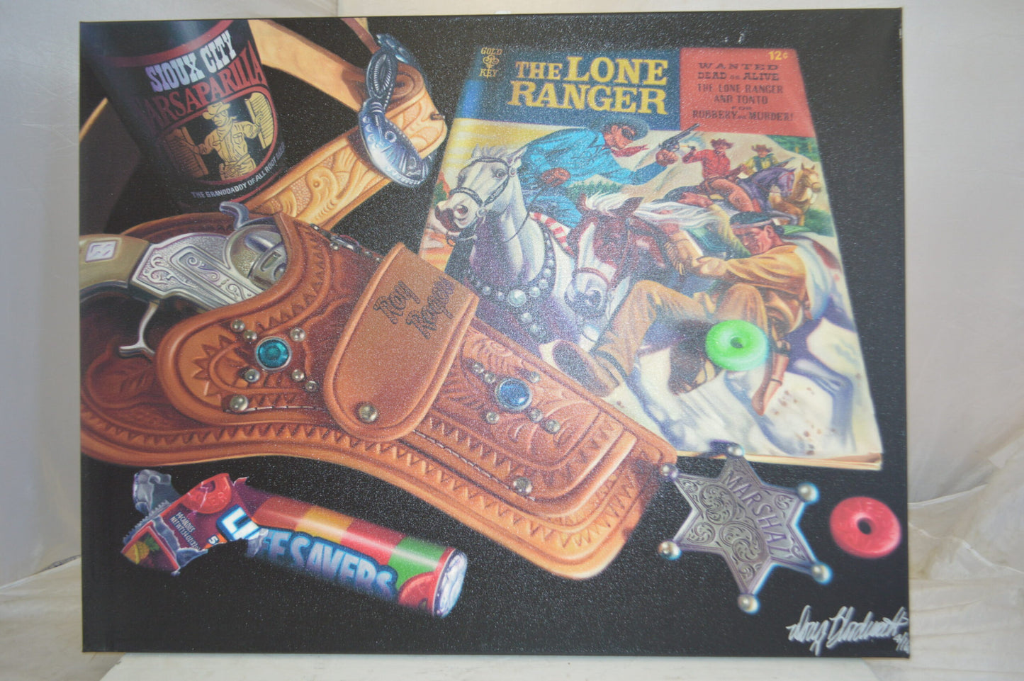 Lone Rangery Painting on Canvas by Doug Bloodworth - Size: 37"L x 28"W