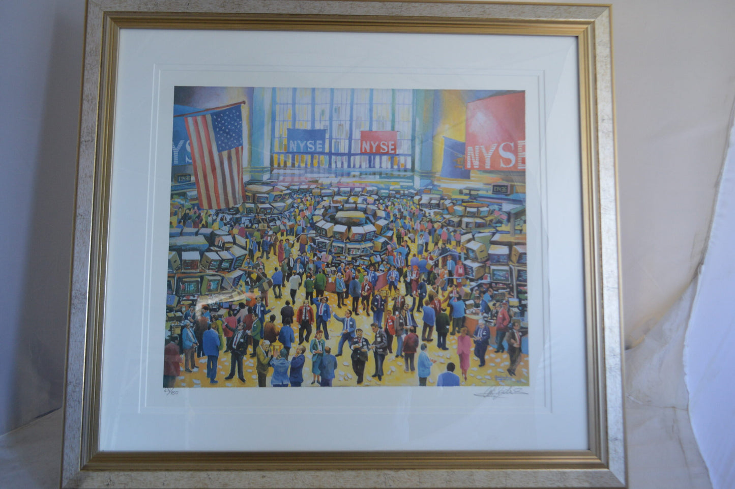 NY Stock Market Painting by Ari Gradus - Size: 37"L x 34"W