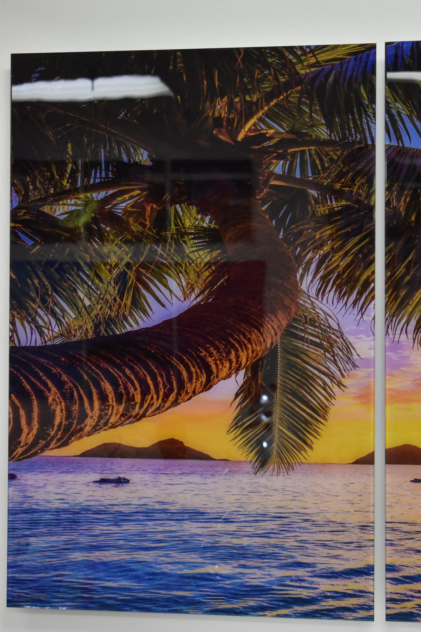 Tropical Sunrise Picture on A Large Three-Piece Acrylic Size: 1" x 78" x 39"H