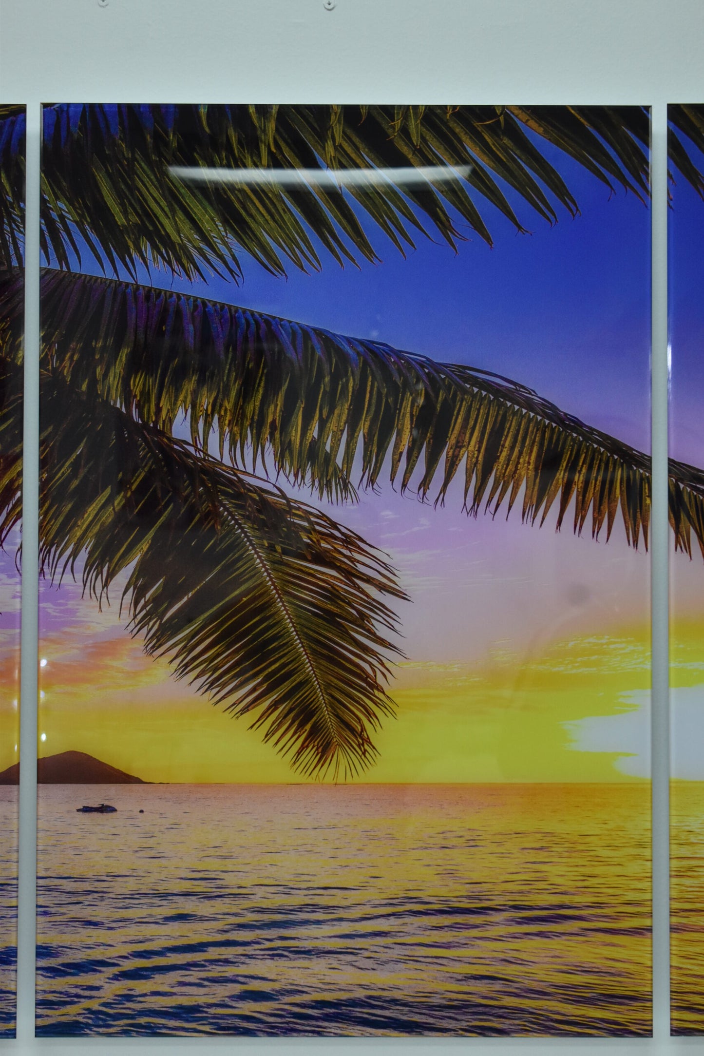 Tropical Sunrise Picture on A Large Three-Piece Acrylic Size: 1" x 78" x 39"H