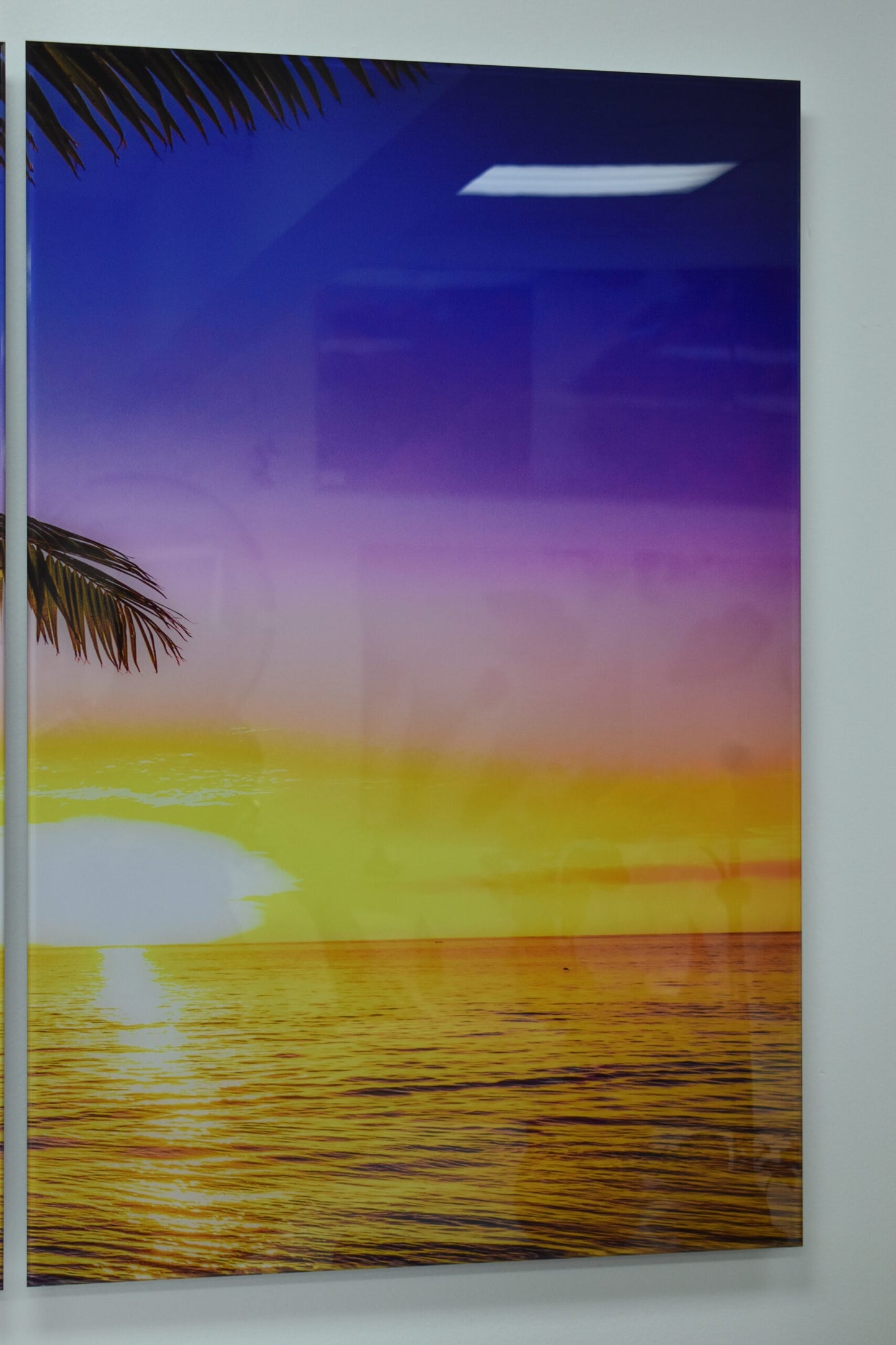 Tropical Sunrise Picture on A Large Three-Piece Acrylic Size: 1" x 78" x 39"H