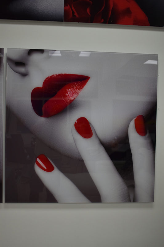 Two-Piece Modern Acrylic Painting of a Sensual Composition 1" x 78" x 39"H