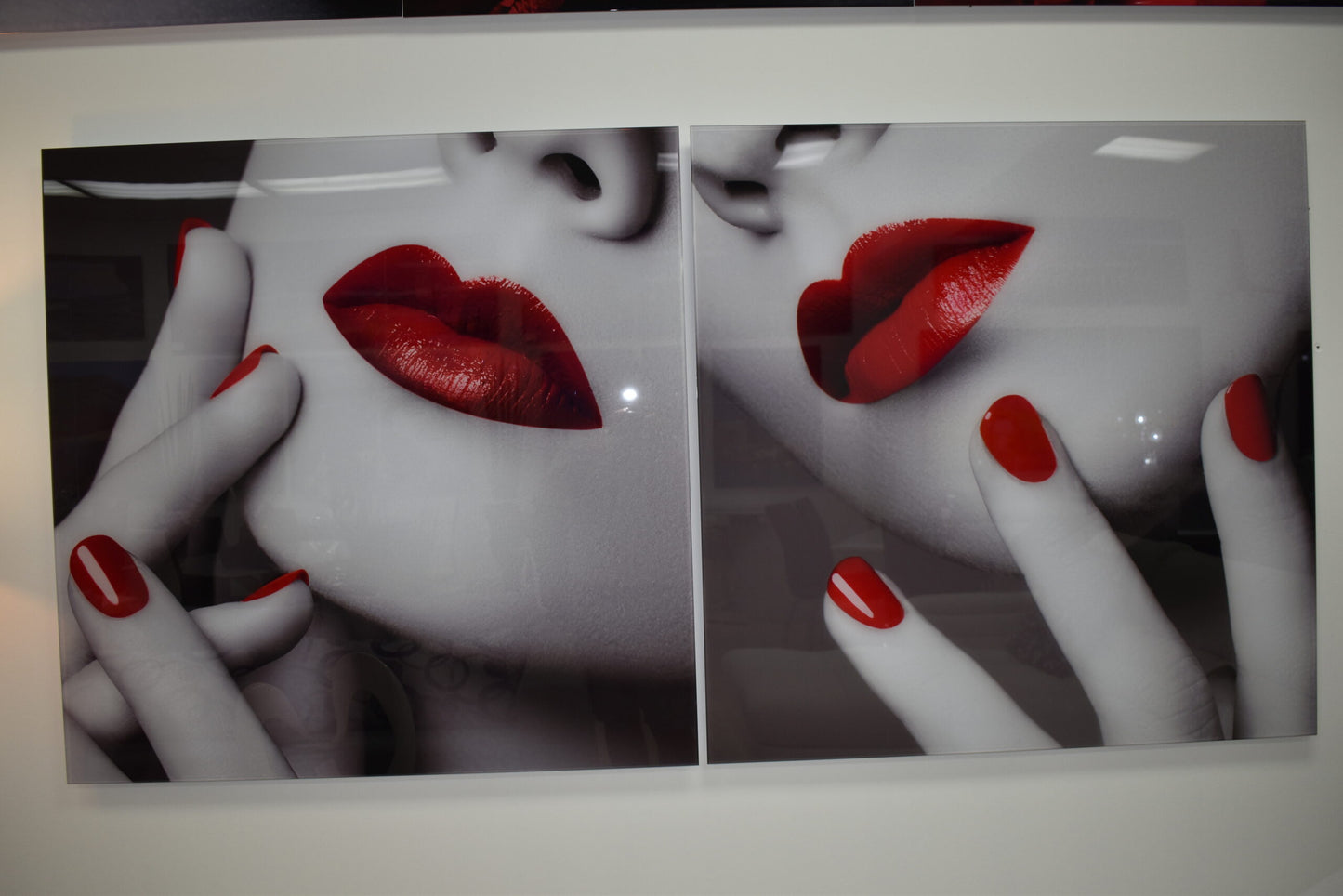 Two-Piece Modern Acrylic Painting of a Sensual Composition 1" x 78" x 39"H