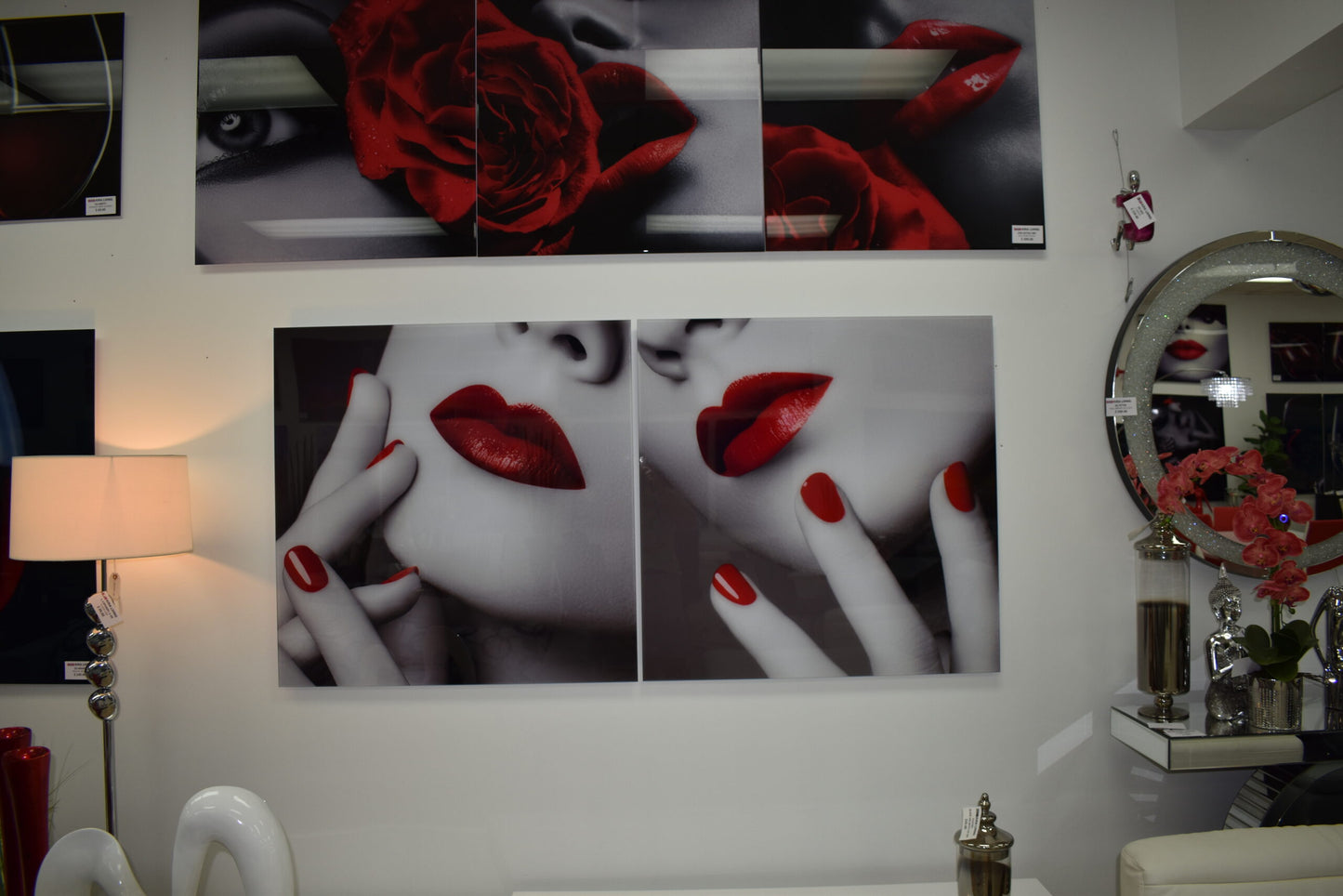 Two-Piece Modern Acrylic Painting of a Sensual Composition 1" x 78" x 39"H