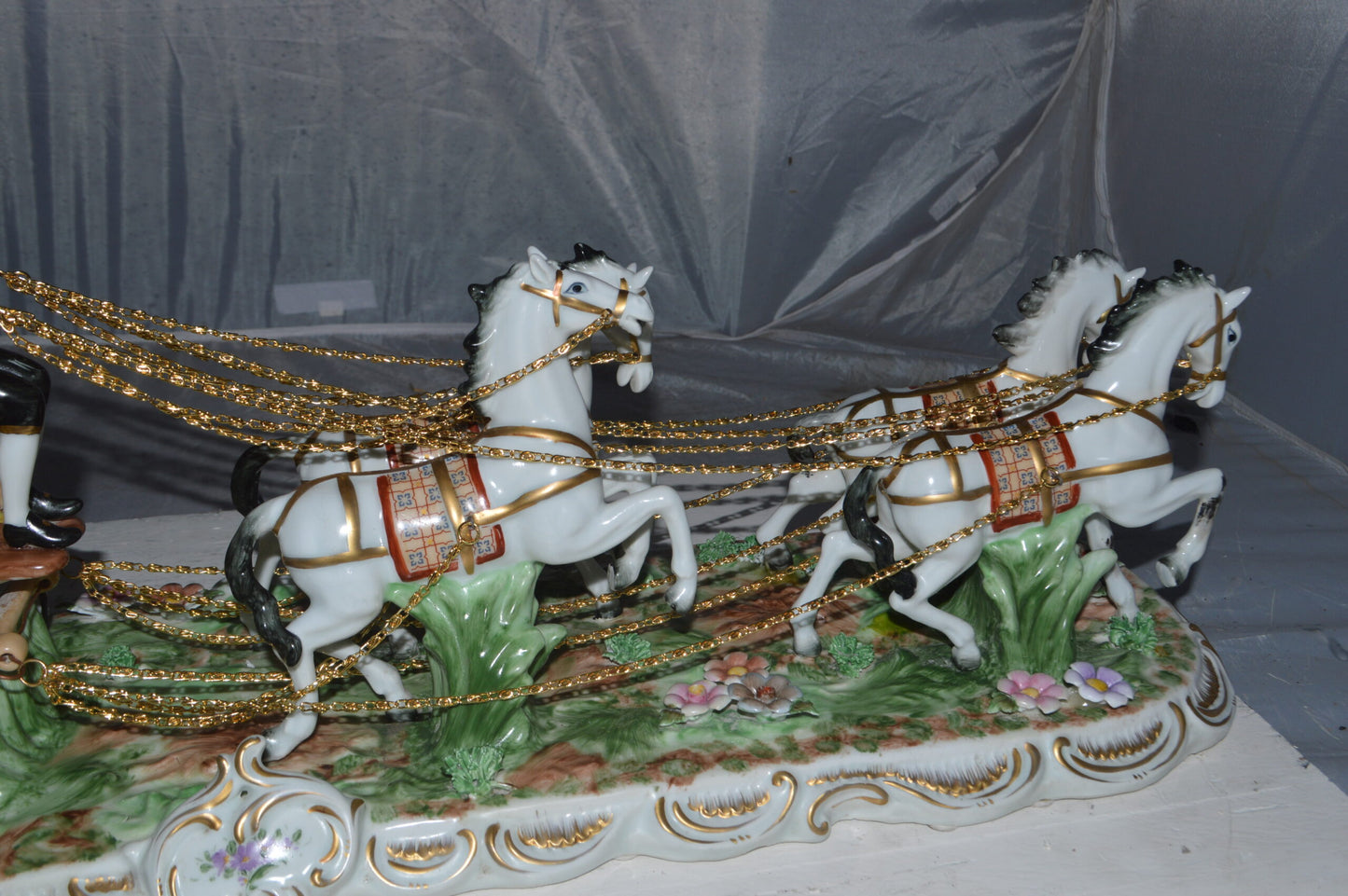 Porcelain Carriage with Princess - Size: 32"L x 10"W x 11"H.