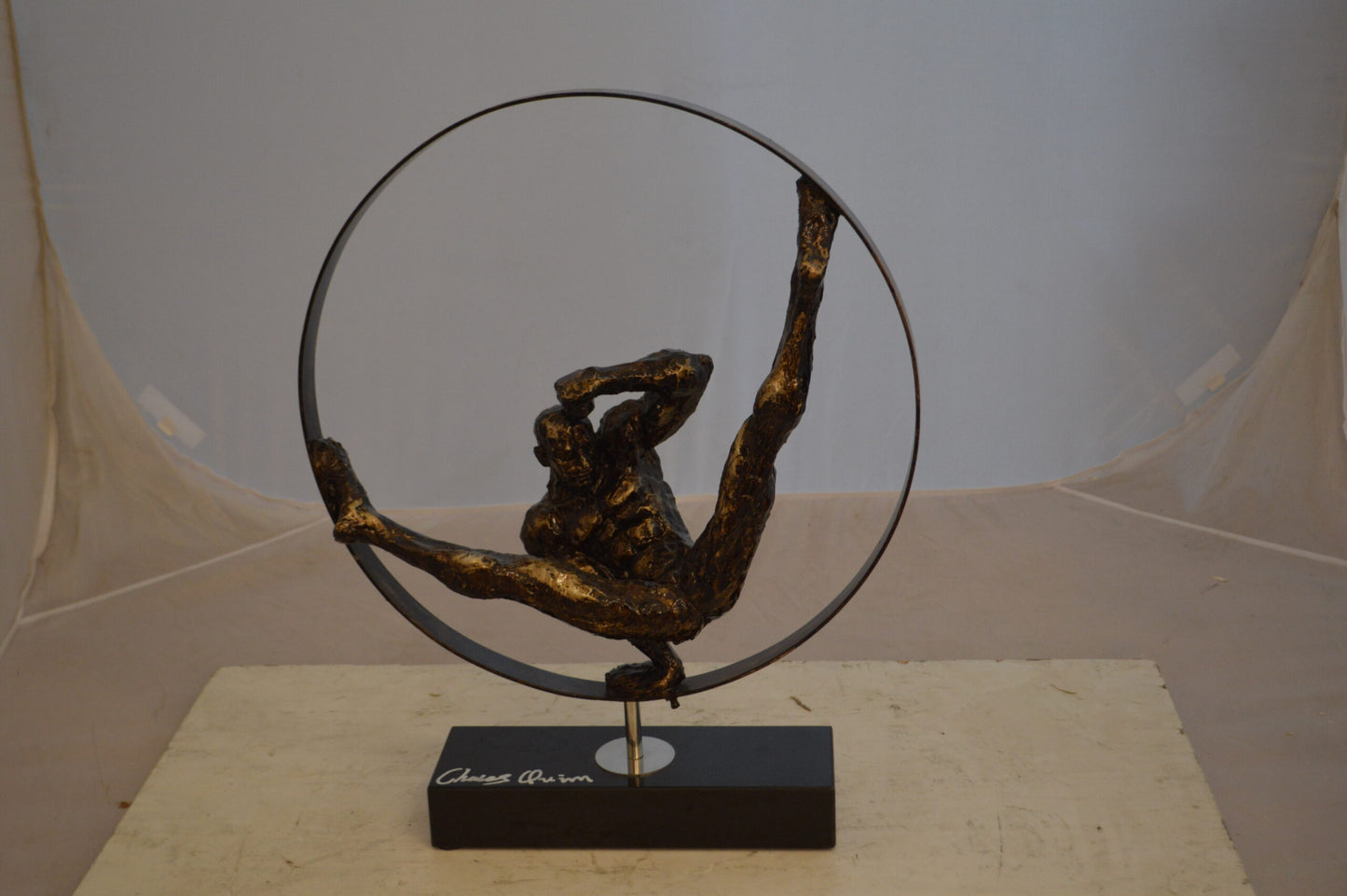 Gymnastic Resin Statue - Size: 5"L x 17"W x 22"H.