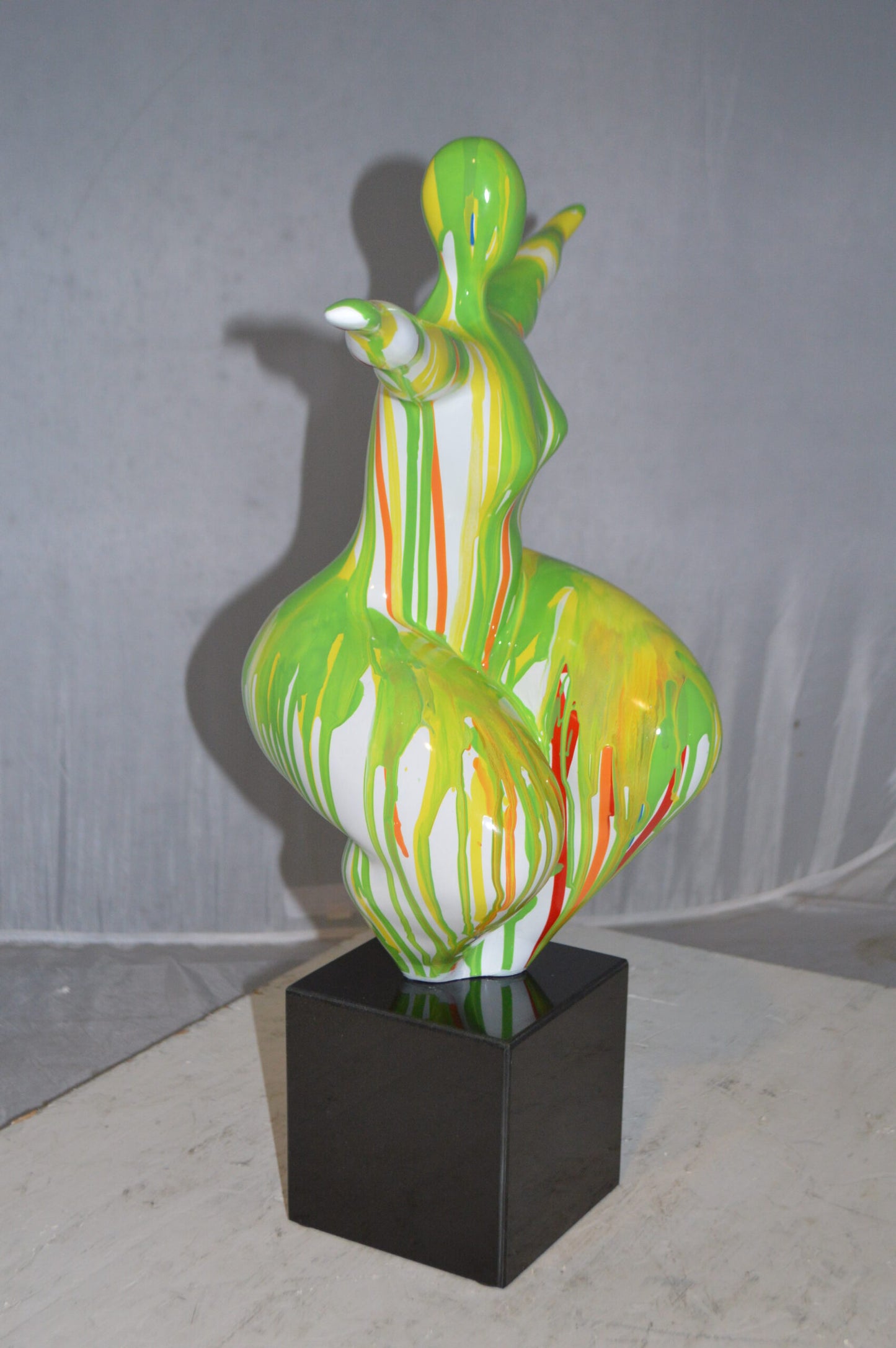 Modern Art Aerobic Lady Resin Statue - Size: 16"L x 9"W x 22"H.