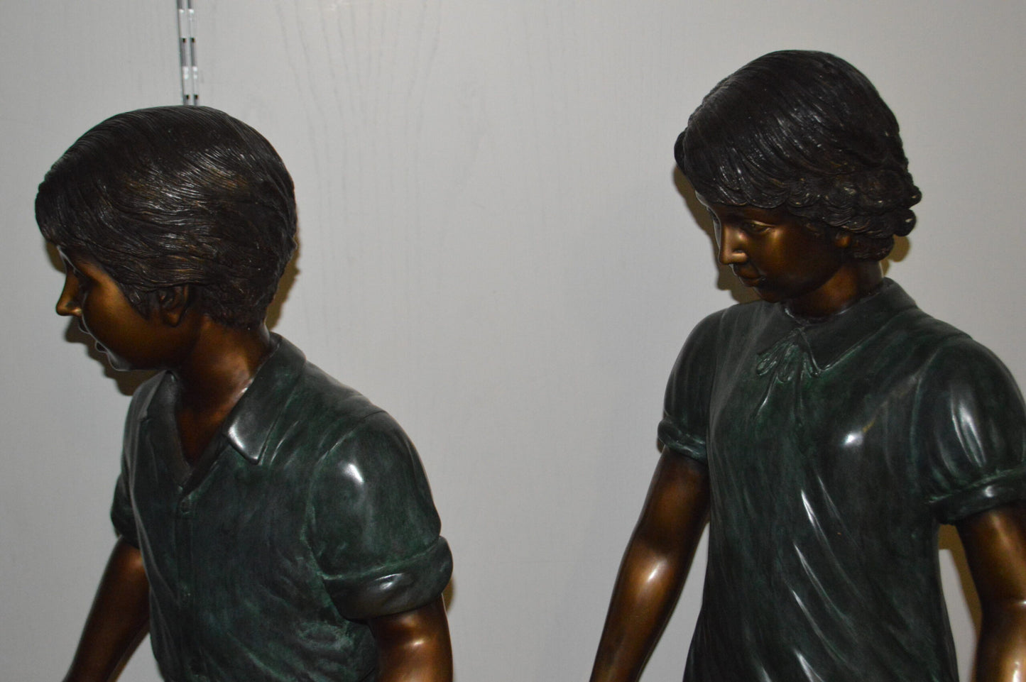 Five Kids Walking on Rocks Bronze Statues -  Size: "L x "W x "H.