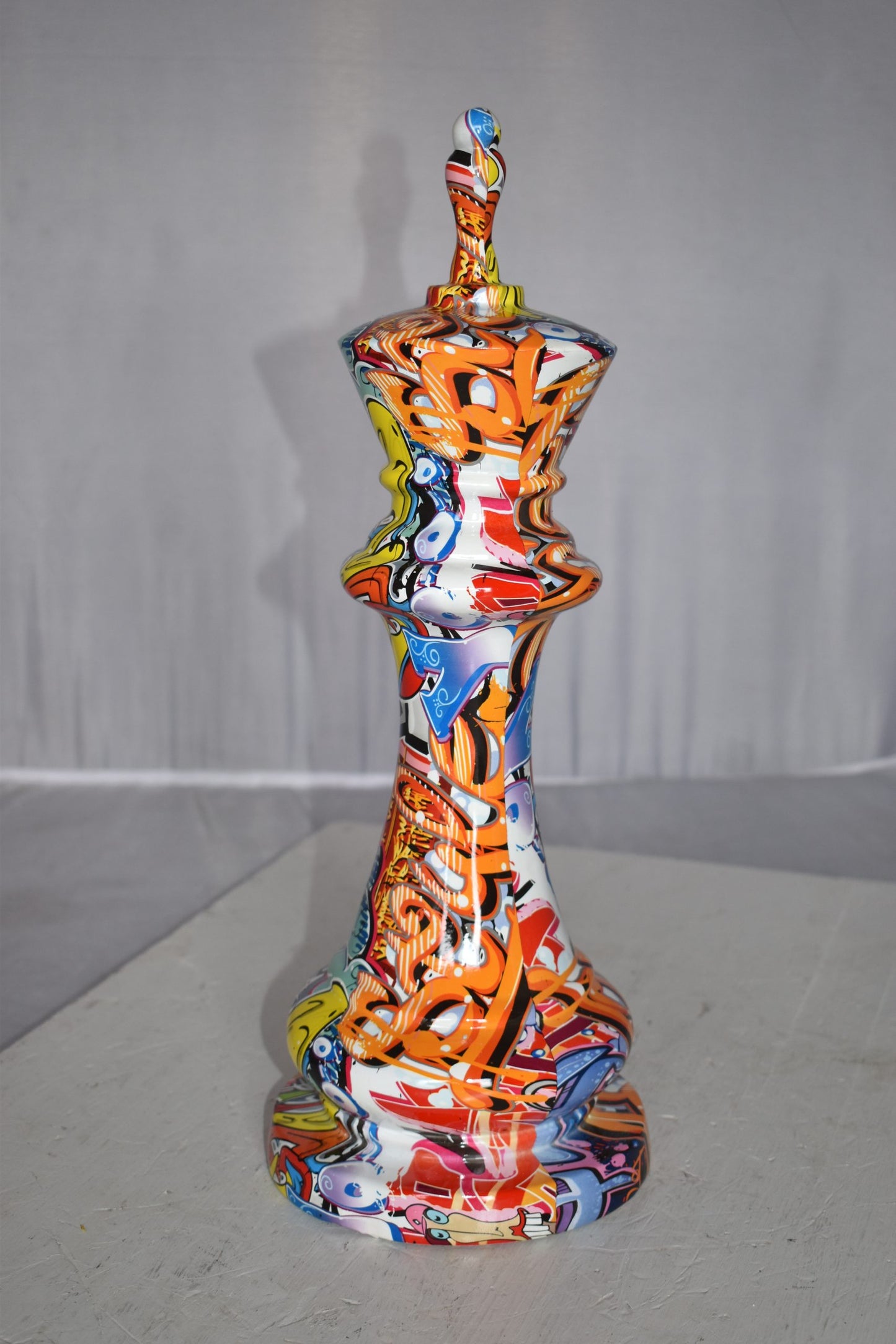 Checkmate King Modern Art Giant Graffiti Resin Statue Size: 6" x 6" x 19"H