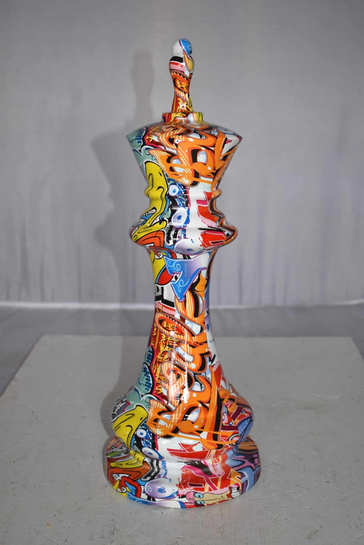 Checkmate King Modern Art Giant Graffiti Resin Statue Size: 6" x 6" x 19"H